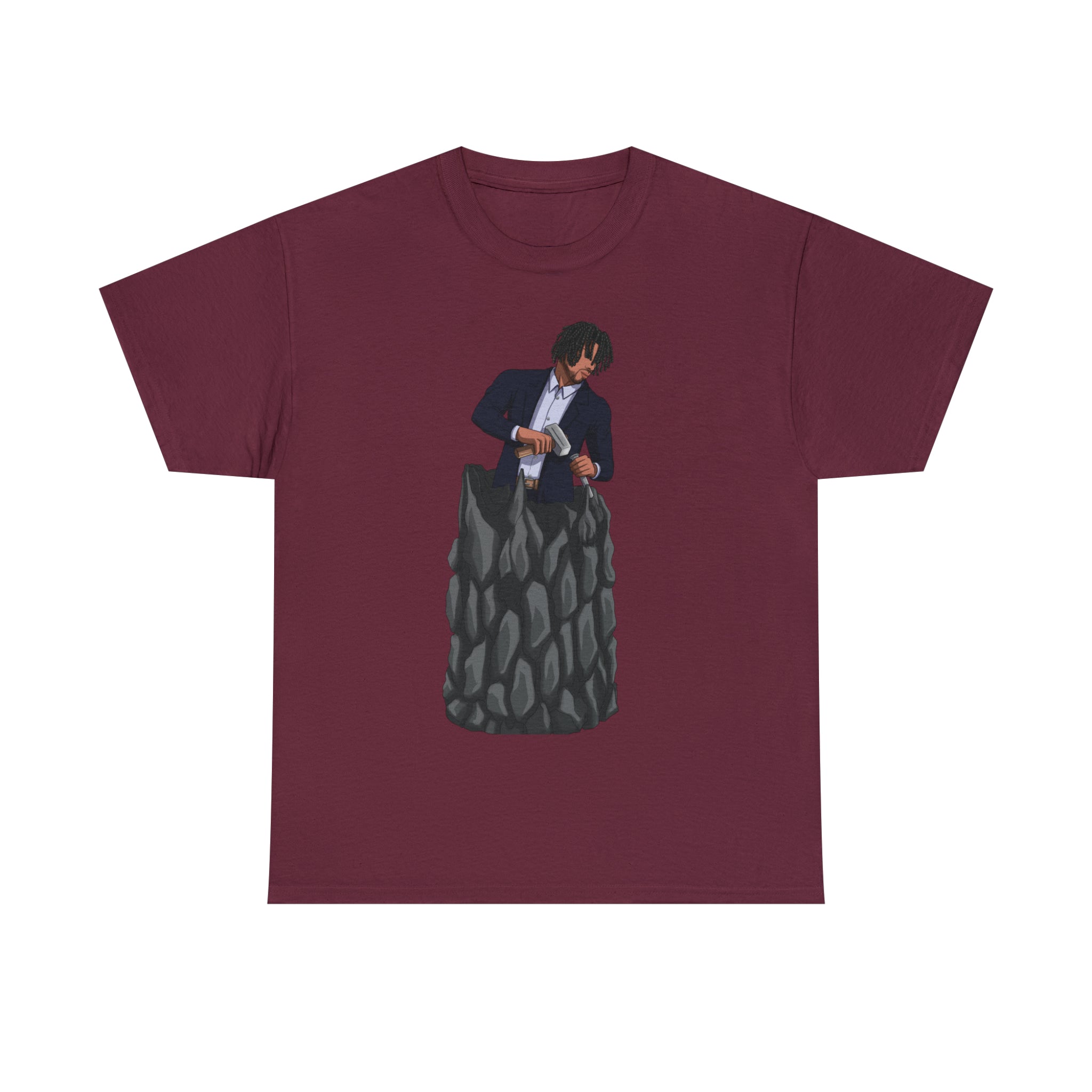 A person working hard to better his/herself - Heavy Cotton Self-Made T-shirt - Self-Made Man #4 - Breakthrough Collection