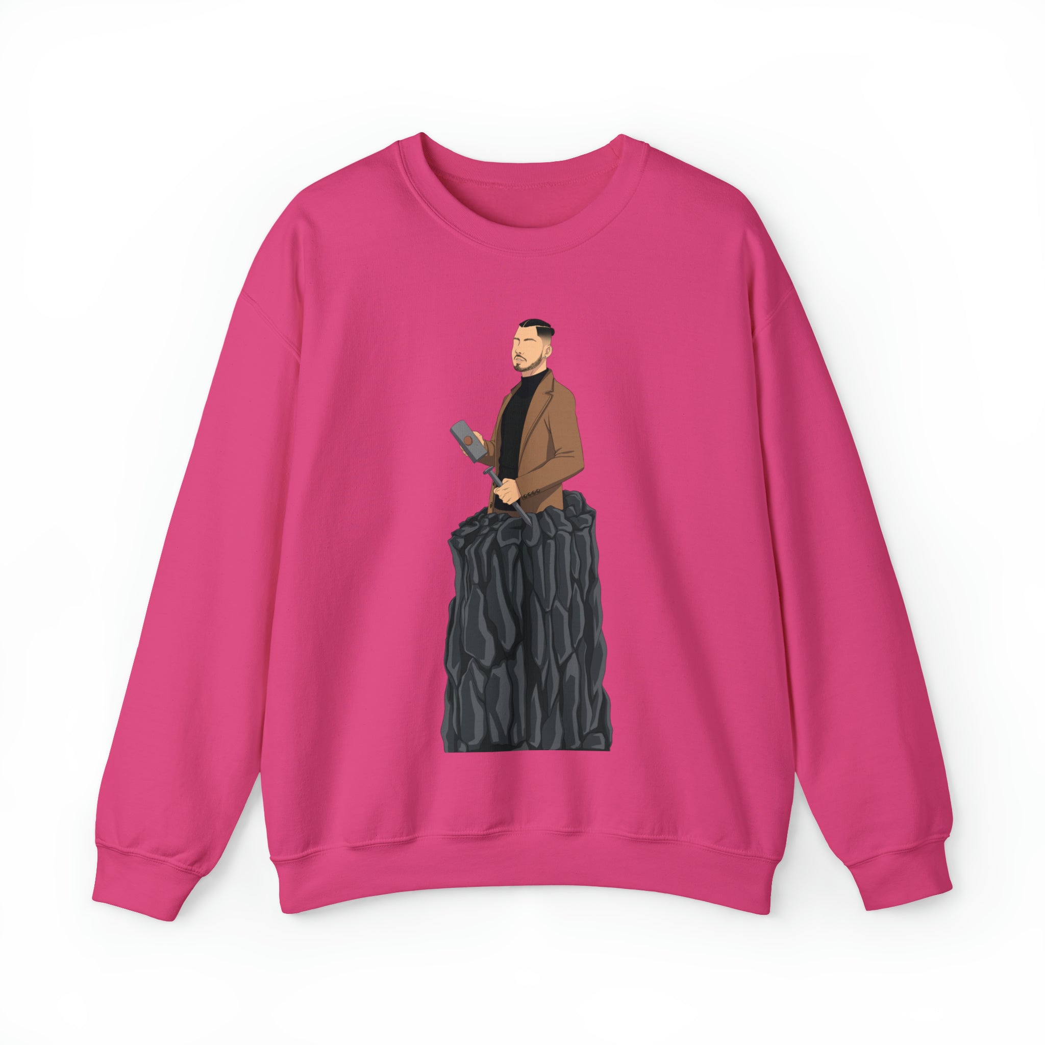 A person working hard to better his/herself - Self-Made Sweatshirt Heavy Blend™ Crewneck - Man #14 - Breakthrough Collection