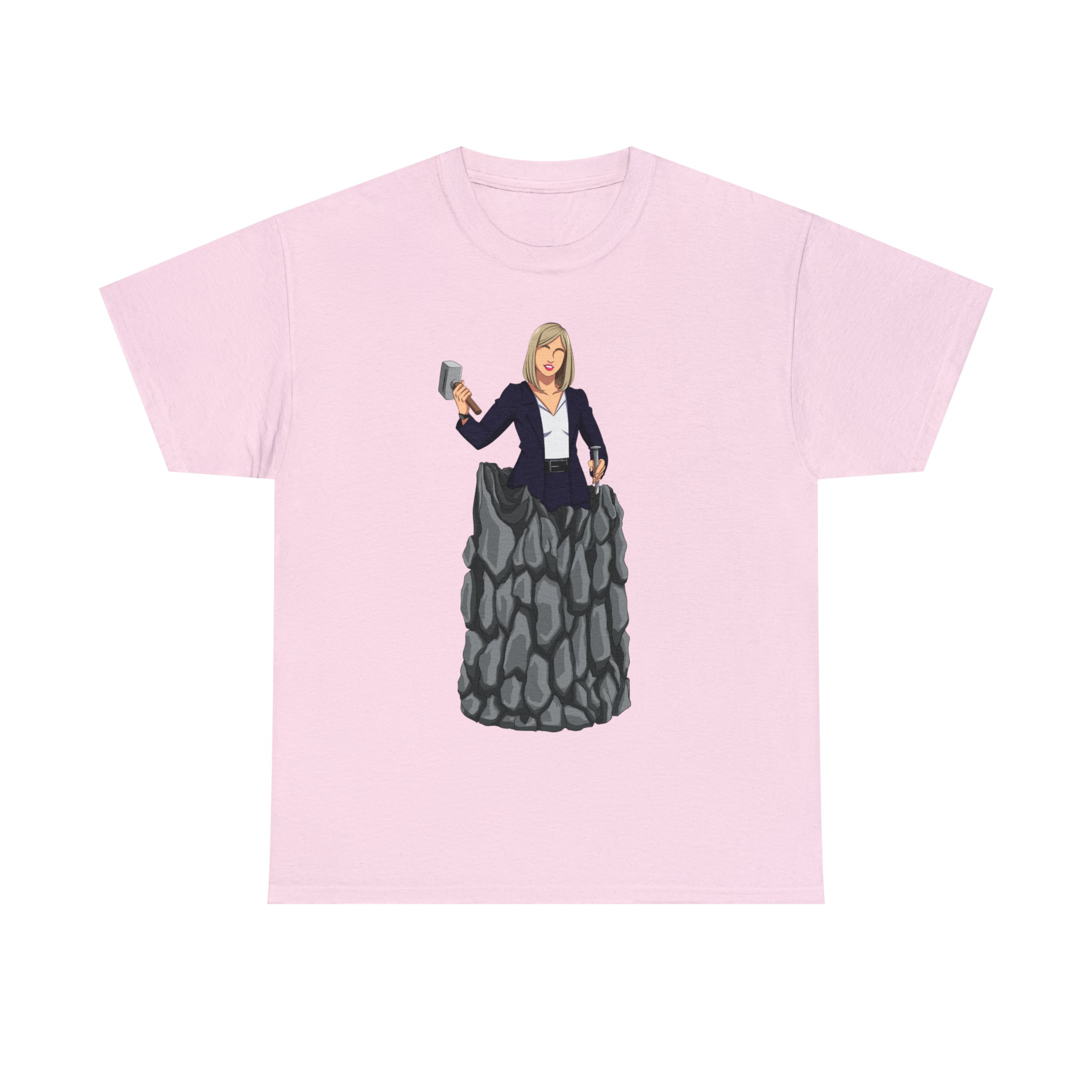 A person working hard to better his/herself - Heavy Cotton Self-Made T-shirt - self-made woman #3 - Breakthrough Collection