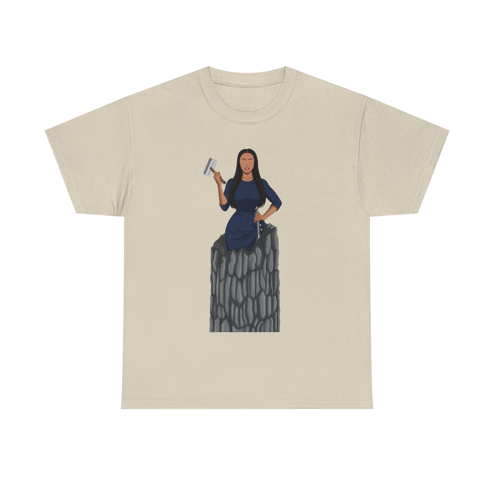 A person working hard to better his/herself - Heavy Cotton Self-Made T-shirt - self-made woman #9 - Breakthrough Collection