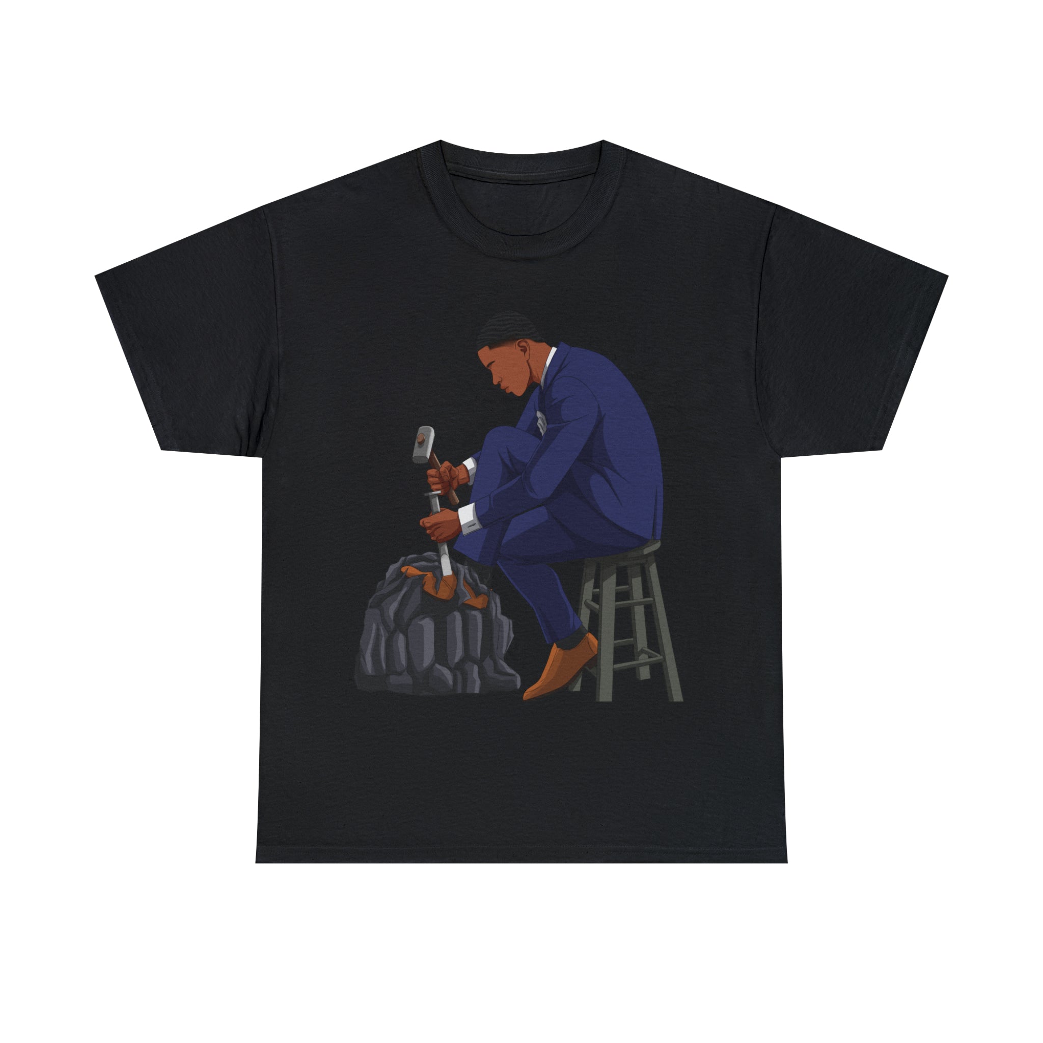 A person working hard to better his/herself - Heavy Cotton Self-Made T-shirt - Self-Made Man #11 - Breakthrough Collection