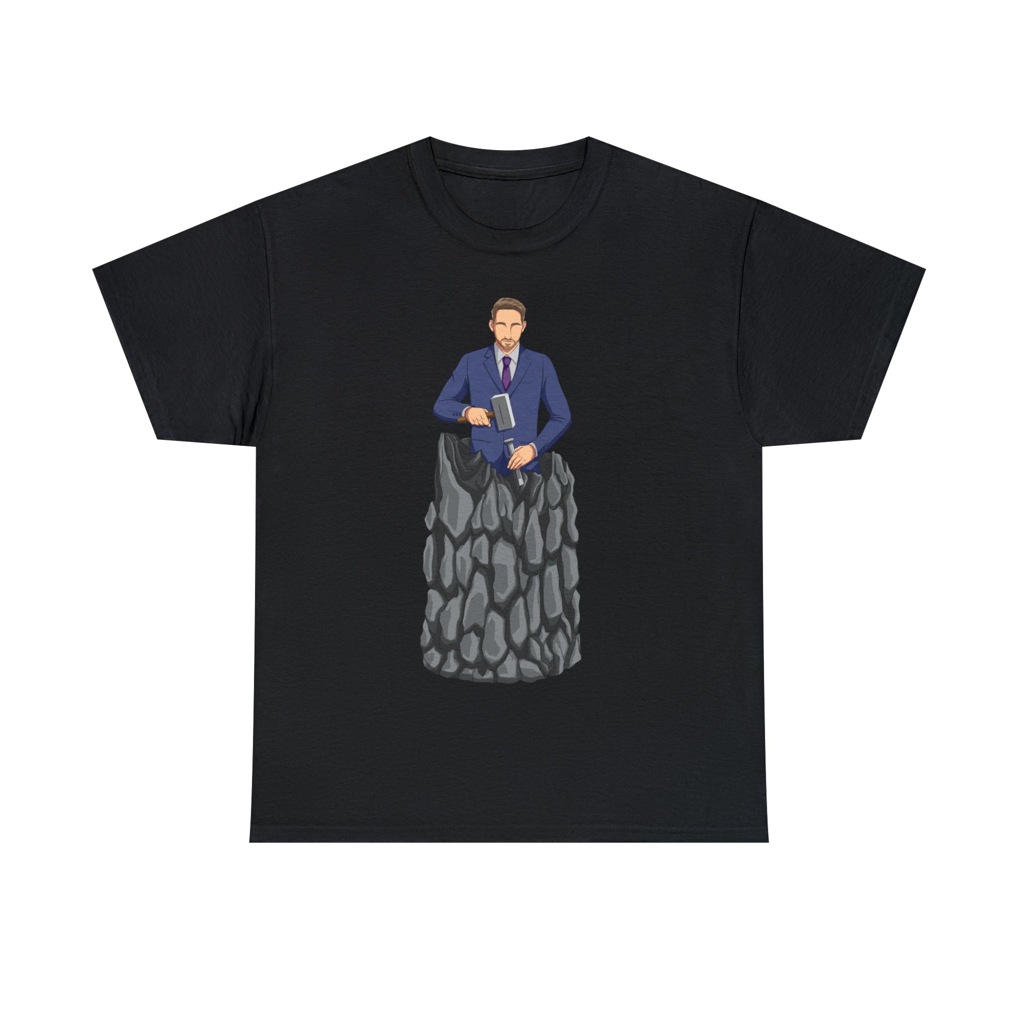 A person working hard to better his/herself - Heavy Cotton Self-Made T-shirt - Self-Made Man #8 - Breakthrough Collection