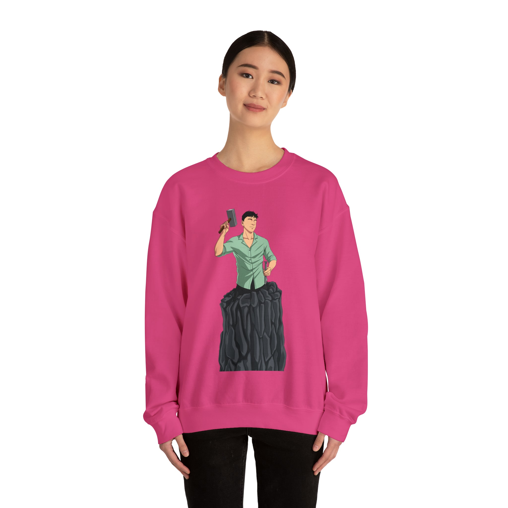 A person working hard to better his/herself - Heavy Blend™ Crewneck Sweatshirt - Man #15 - Breakthrough Collection