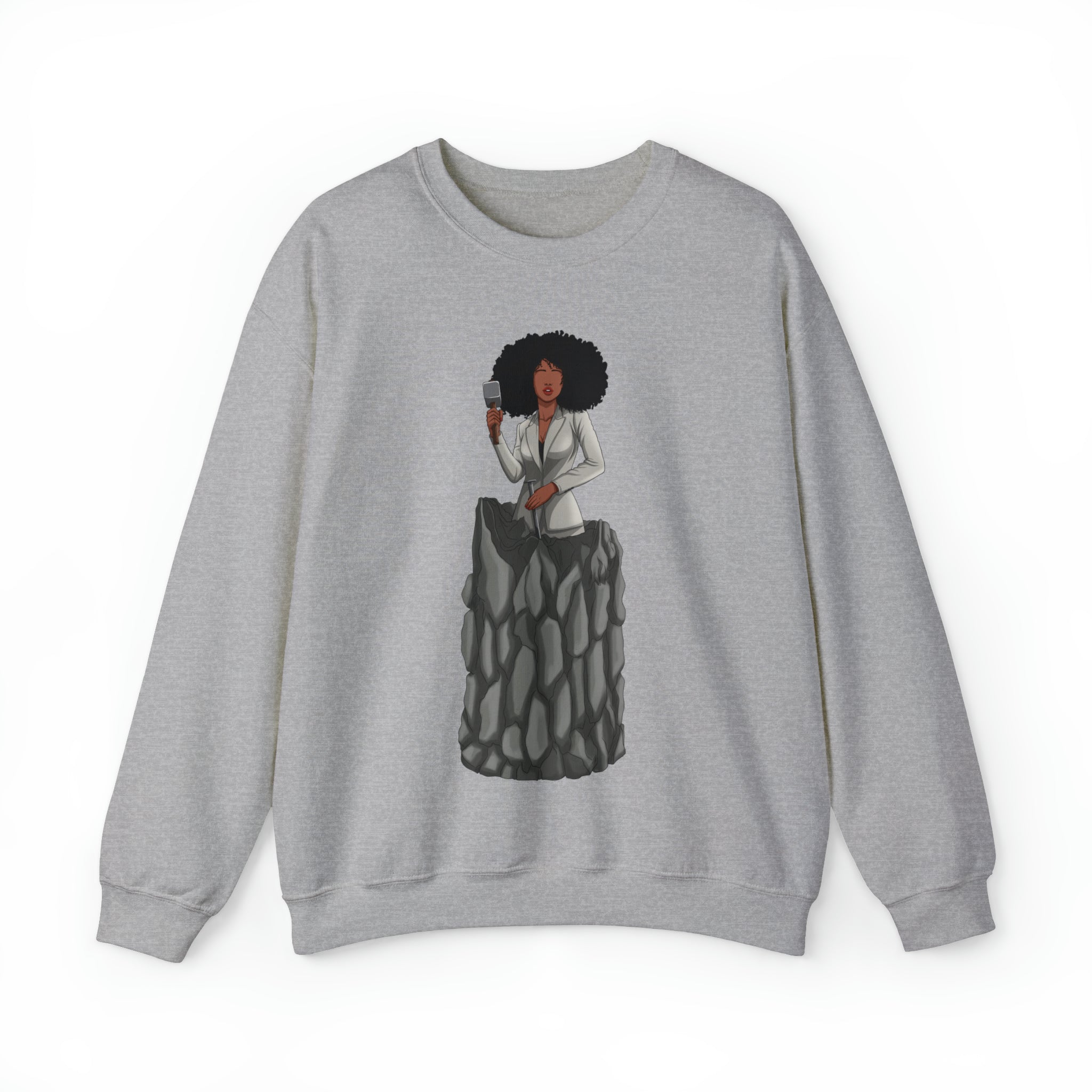A person working hard to better his/herself - Self-Made Sweatshirt Heavy Blend™ Crewneck - woman #6 - Breakthrough Collection