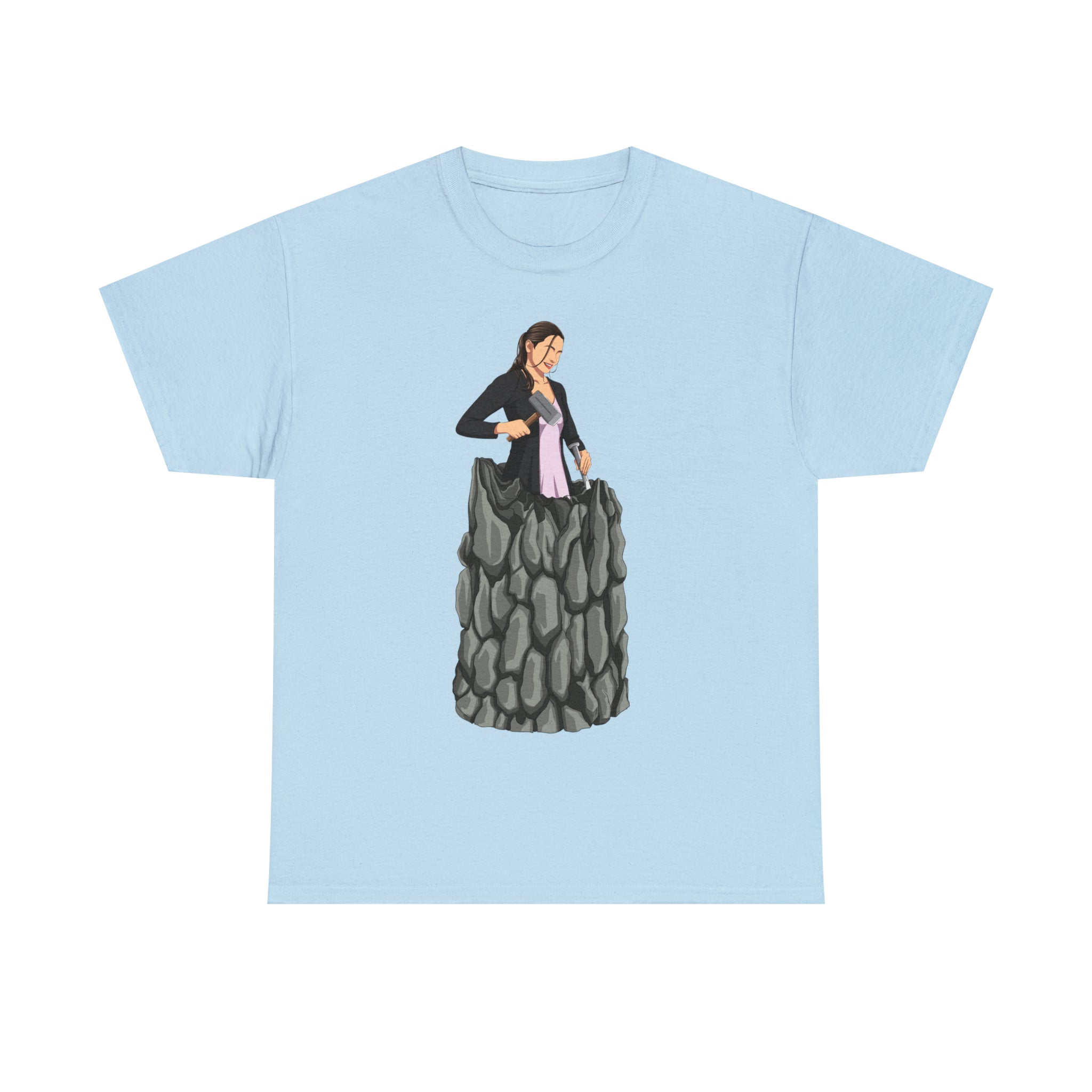 A person working hard to better his/herself - Heavy Cotton Self-Made T-shirt - self-made woman #8 - Breakthrough Collection