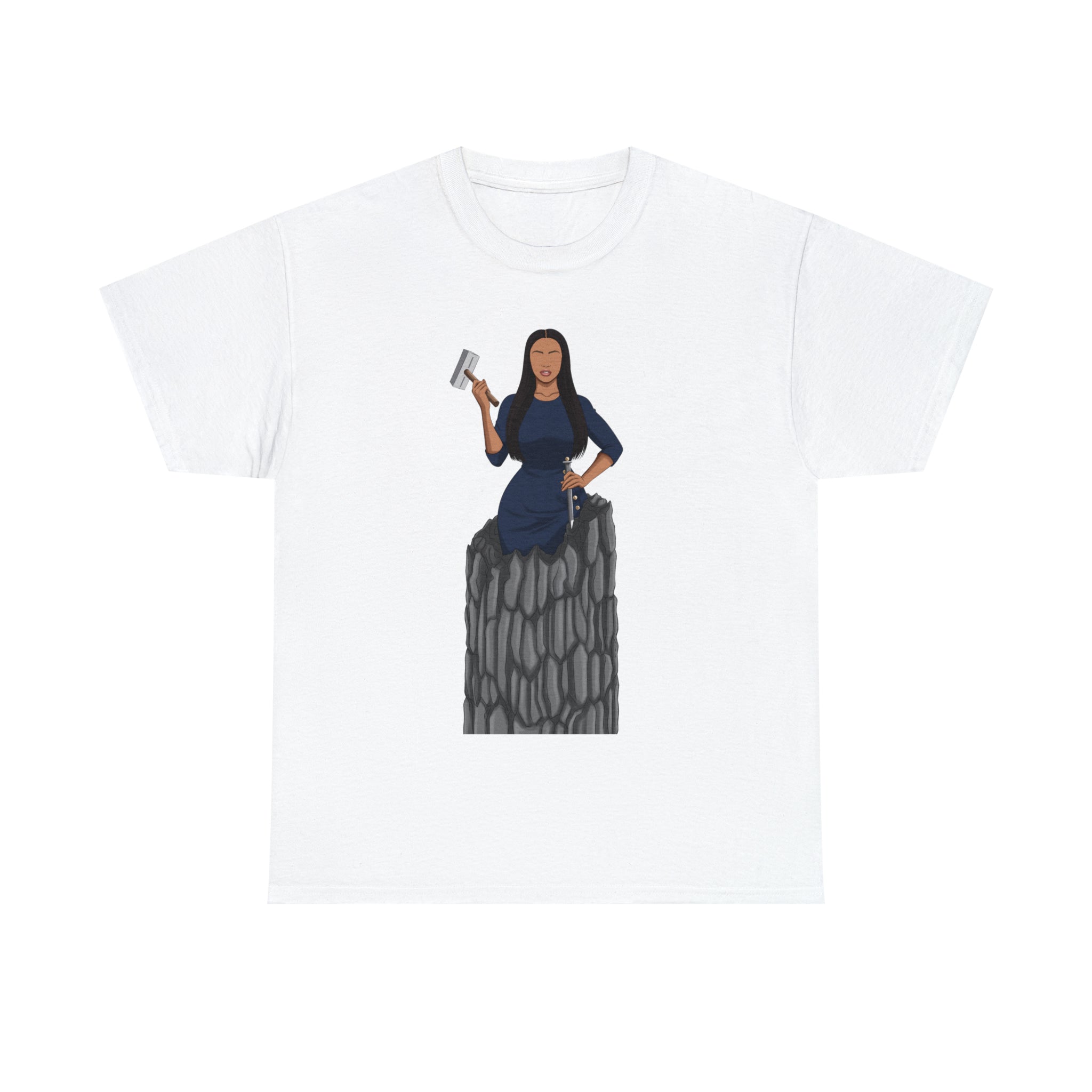 A person working hard to better his/herself - Heavy Cotton Self-Made T-shirt - self-made woman #9 - Breakthrough Collection