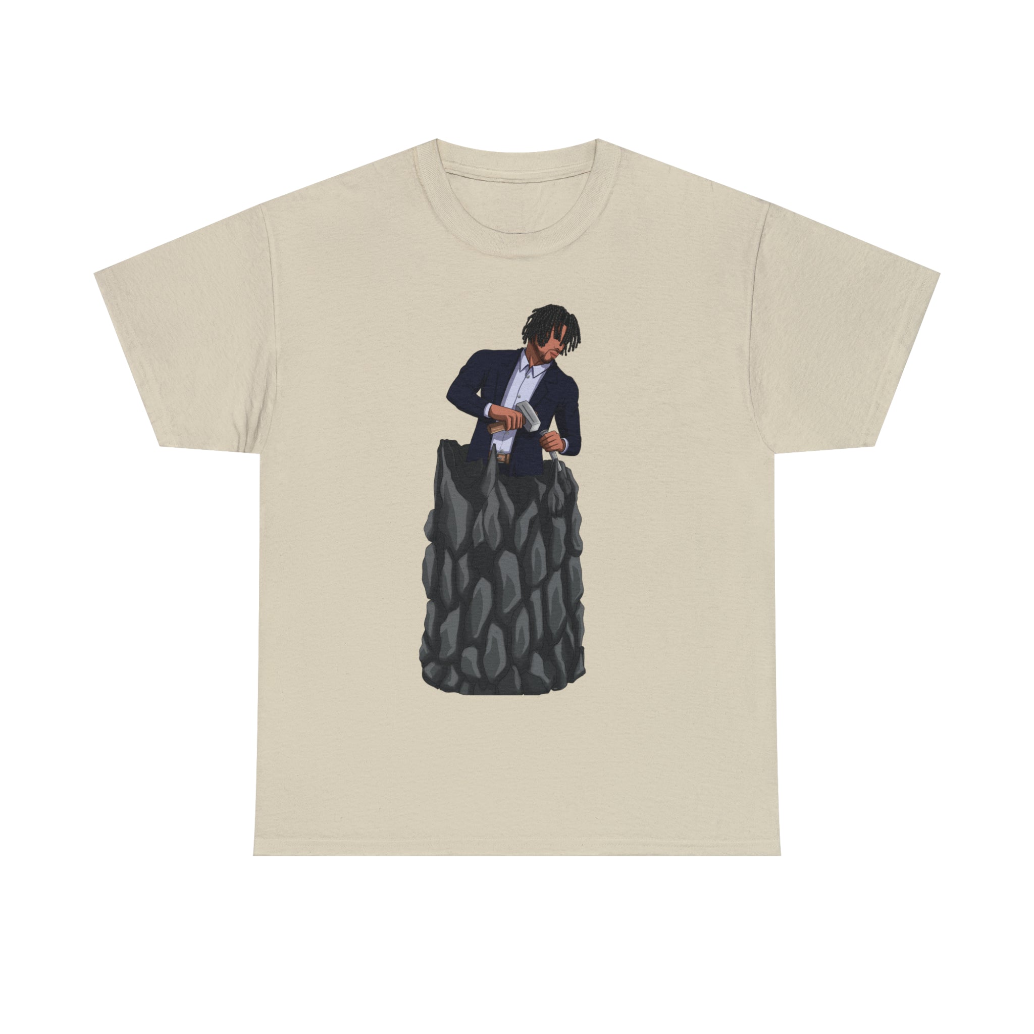 A person working hard to better his/herself - Heavy Cotton Self-Made T-shirt - Self-Made Man #4 - Breakthrough Collection