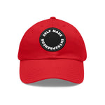 A person working hard to better his/herself - Self-Made Entrepreneur Hat with Leather Patch (Round) - Breakthrough Collection