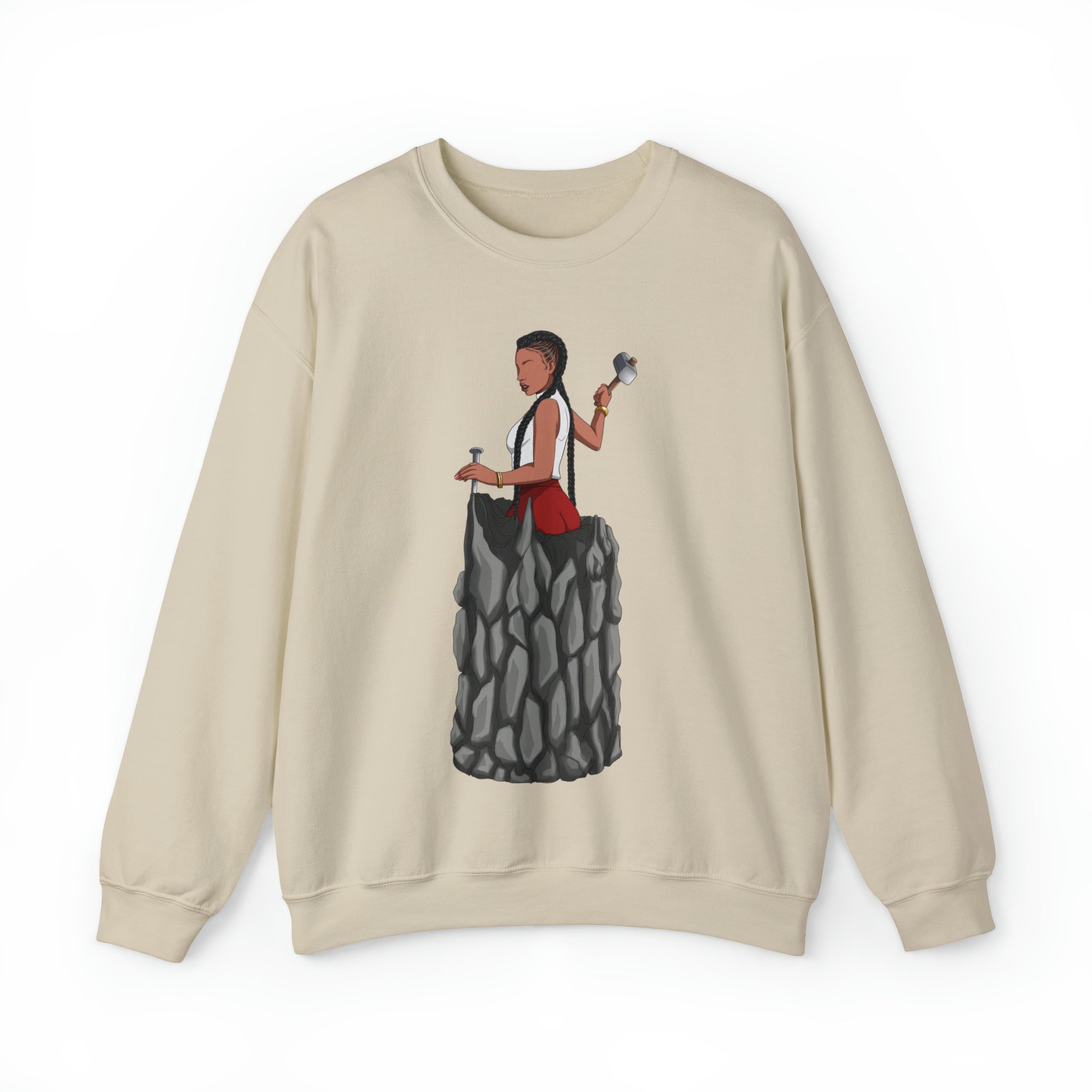 A person working hard to better his/herself - Self-Made Sweatshirt Heavy Blend™ Crewneck - woman #7 - Breakthrough Collection