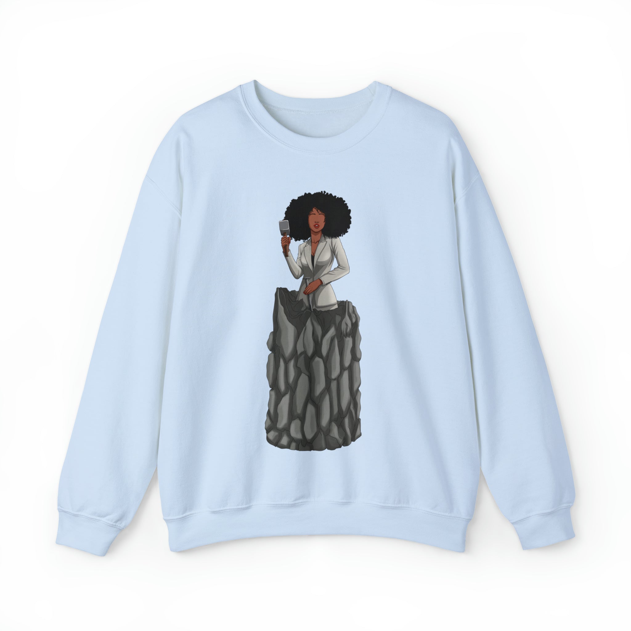 A person working hard to better his/herself - Self-Made Sweatshirt Heavy Blend™ Crewneck - woman #6 - Breakthrough Collection