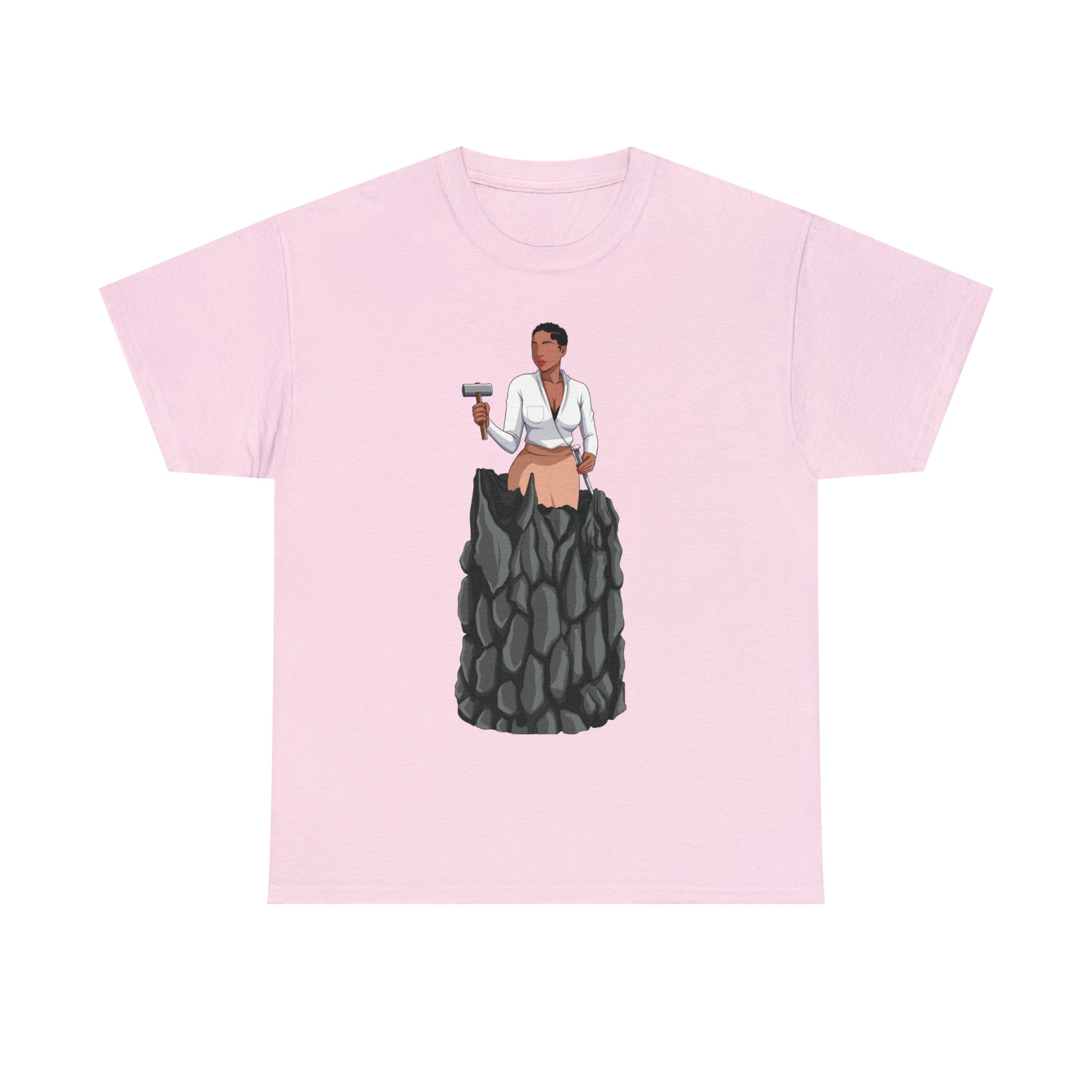 A person working hard to better his/herself - Heavy Cotton Self-Made T-shirt - self-made woman #1 - Breakthrough Collection