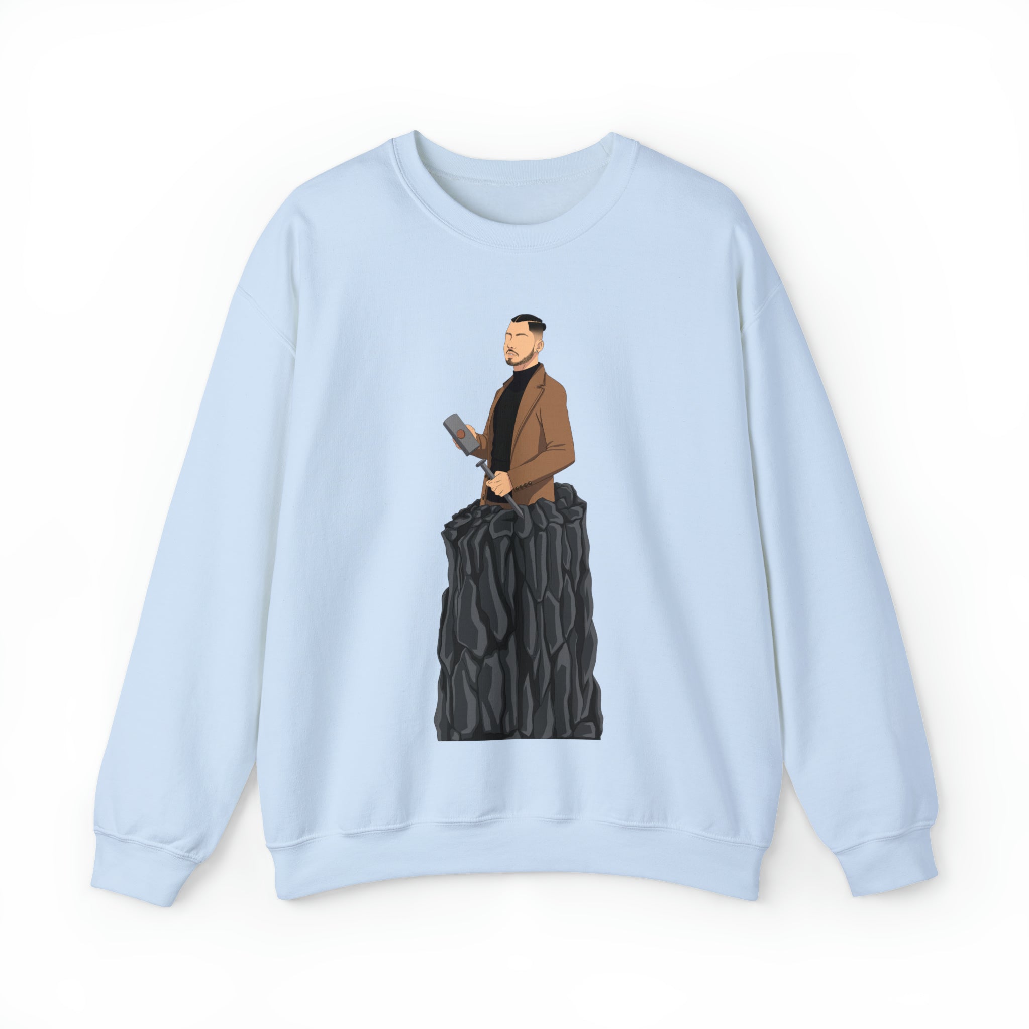 A person working hard to better his/herself - Self-Made Sweatshirt Heavy Blend™ Crewneck - Man #14 - Breakthrough Collection