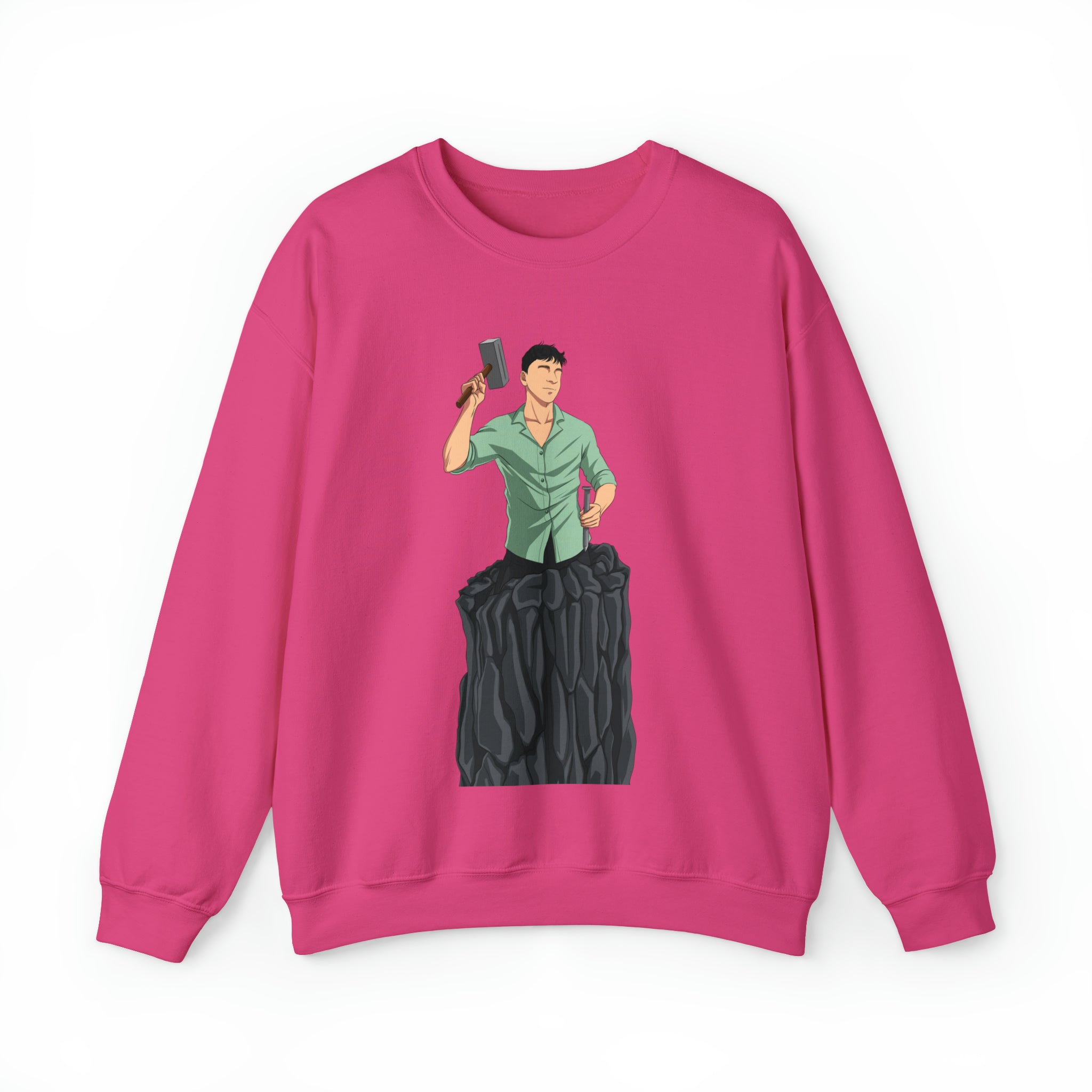A person working hard to better his/herself - Heavy Blend™ Crewneck Sweatshirt - Man #15 - Breakthrough Collection
