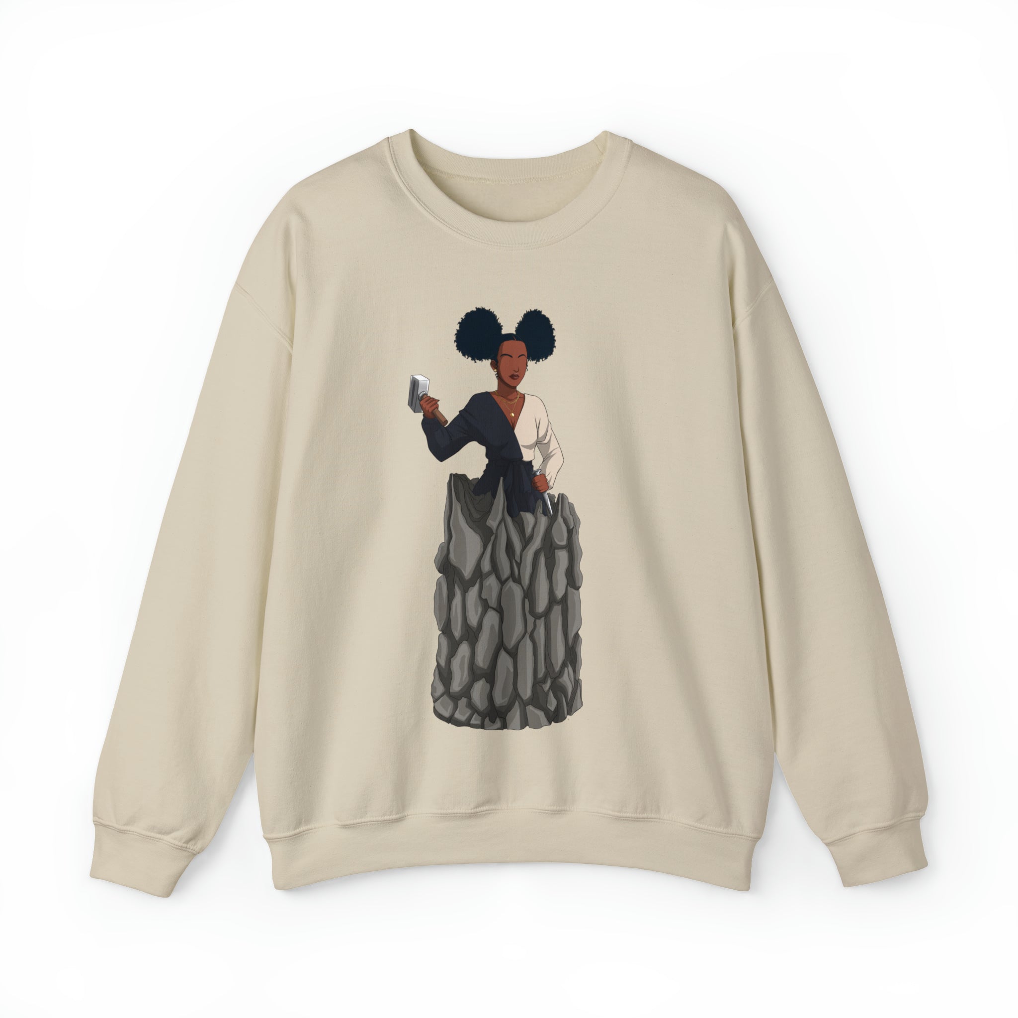 A person working hard to better his/herself - Self-Made Sweatshirt Heavy Blend™ Crewneck - woman #10 - Breakthrough Collection