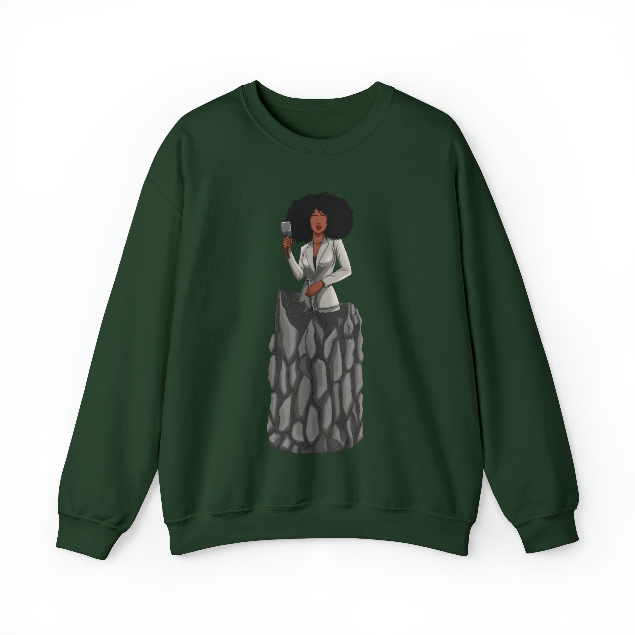 A person working hard to better his/herself - Self-Made Sweatshirt Heavy Blend™ Crewneck - woman #6 - Breakthrough Collection