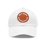 A person working hard to better his/herself - Self-Made Entrepreneur Hat with Leather Patch (Round) - Breakthrough Collection