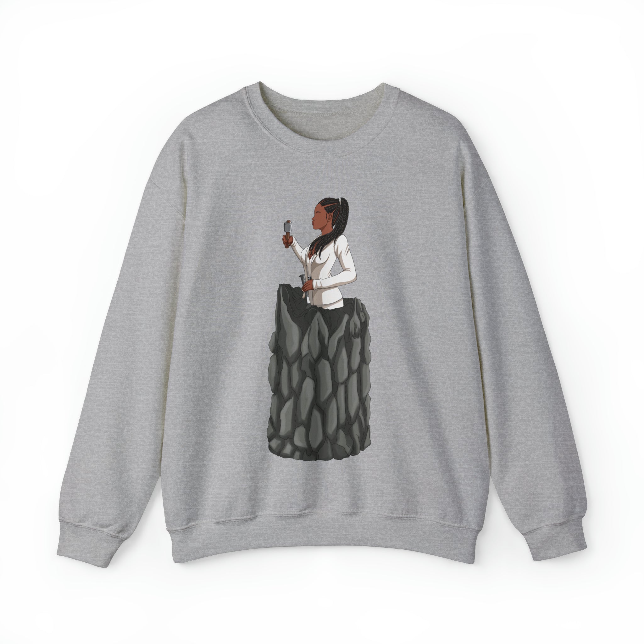 A person working hard to better his/herself - Self-Made Sweatshirt Heavy Blend™ Crewneck - woman #4 -Breakthrough Collection