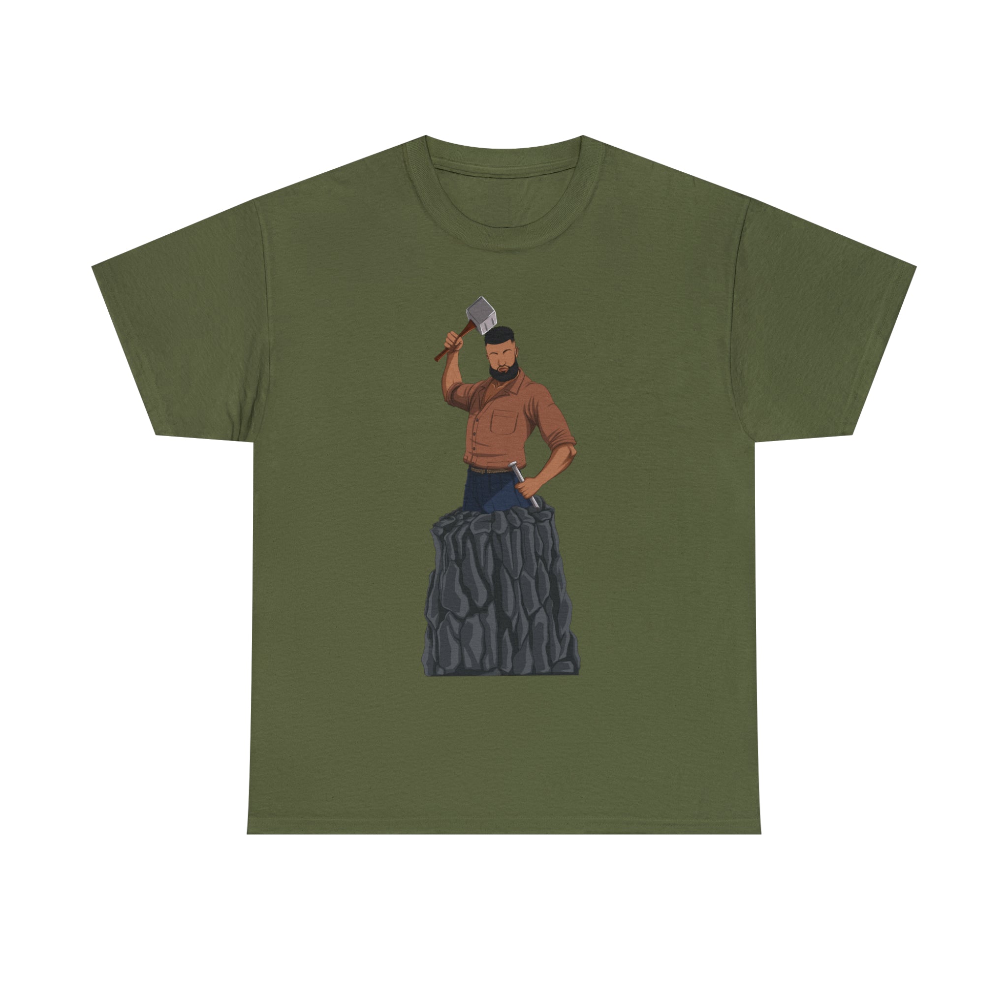 A person working hard to better his/herself - Heavy Cotton Self-Made T-shirt - Self-Made Man #9 - Breakthrough Collection