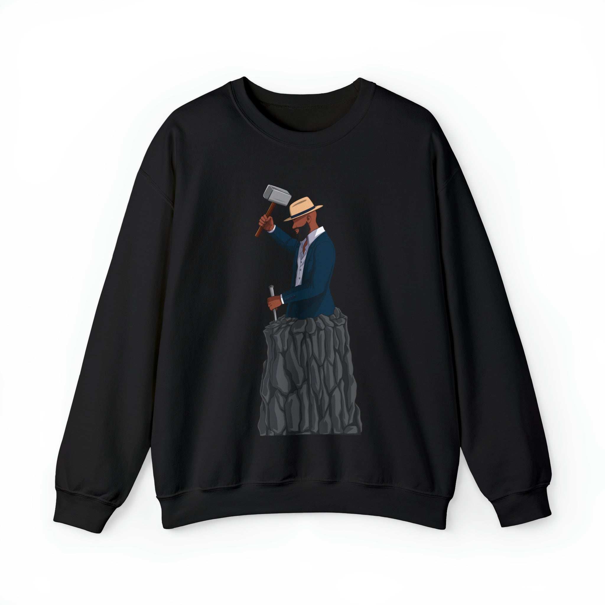 A person working hard to better his/herself - Self-Made Sweatshirt Heavy Blend™ Crewneck - Man #7 - Breakthrough Collection