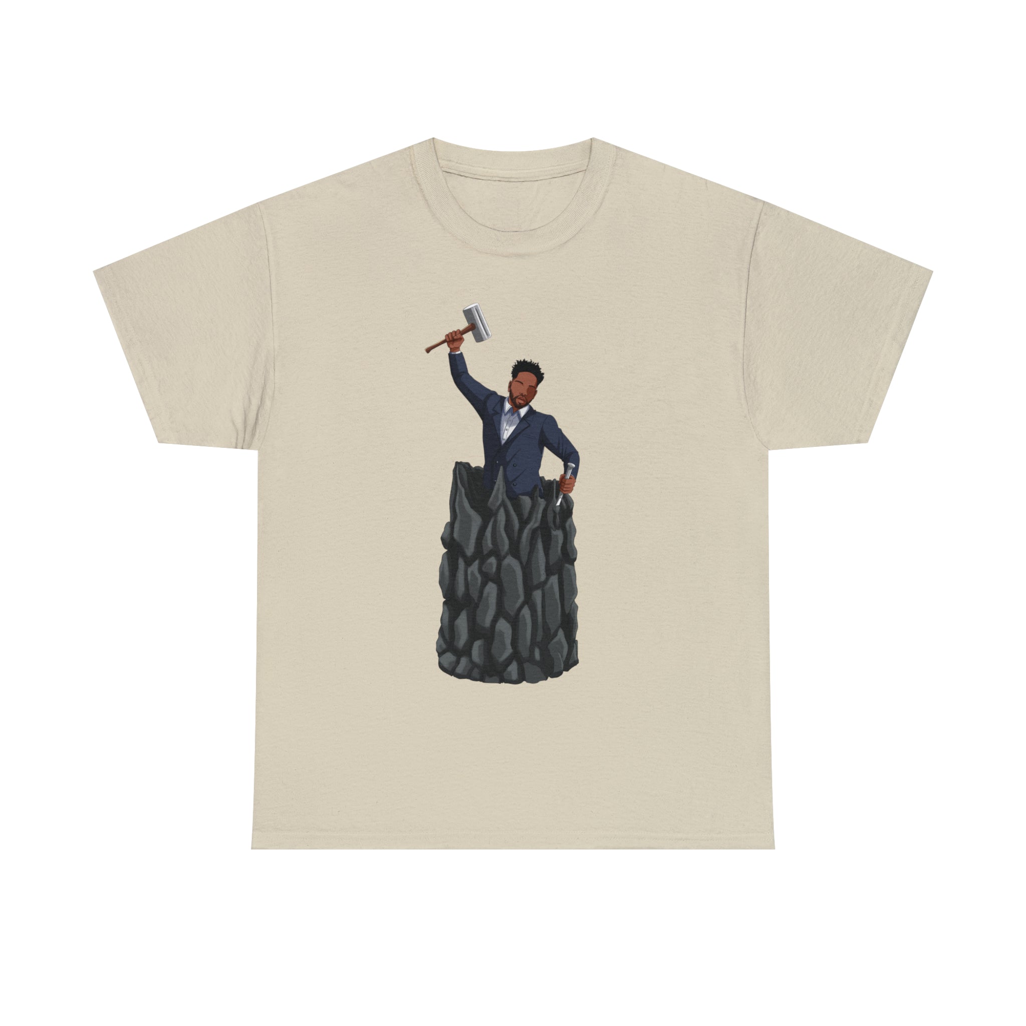 A person working hard to better his/herself - Heavy Cotton Self-Made T-shirt - Self-Made Man #1 - Breakthrough Collection