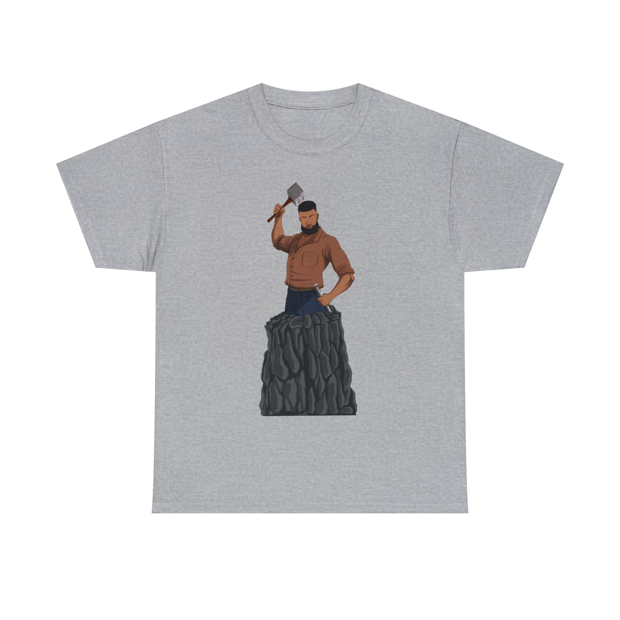 A person working hard to better his/herself - Heavy Cotton Self-Made T-shirt - Self-Made Man #9 - Breakthrough Collection