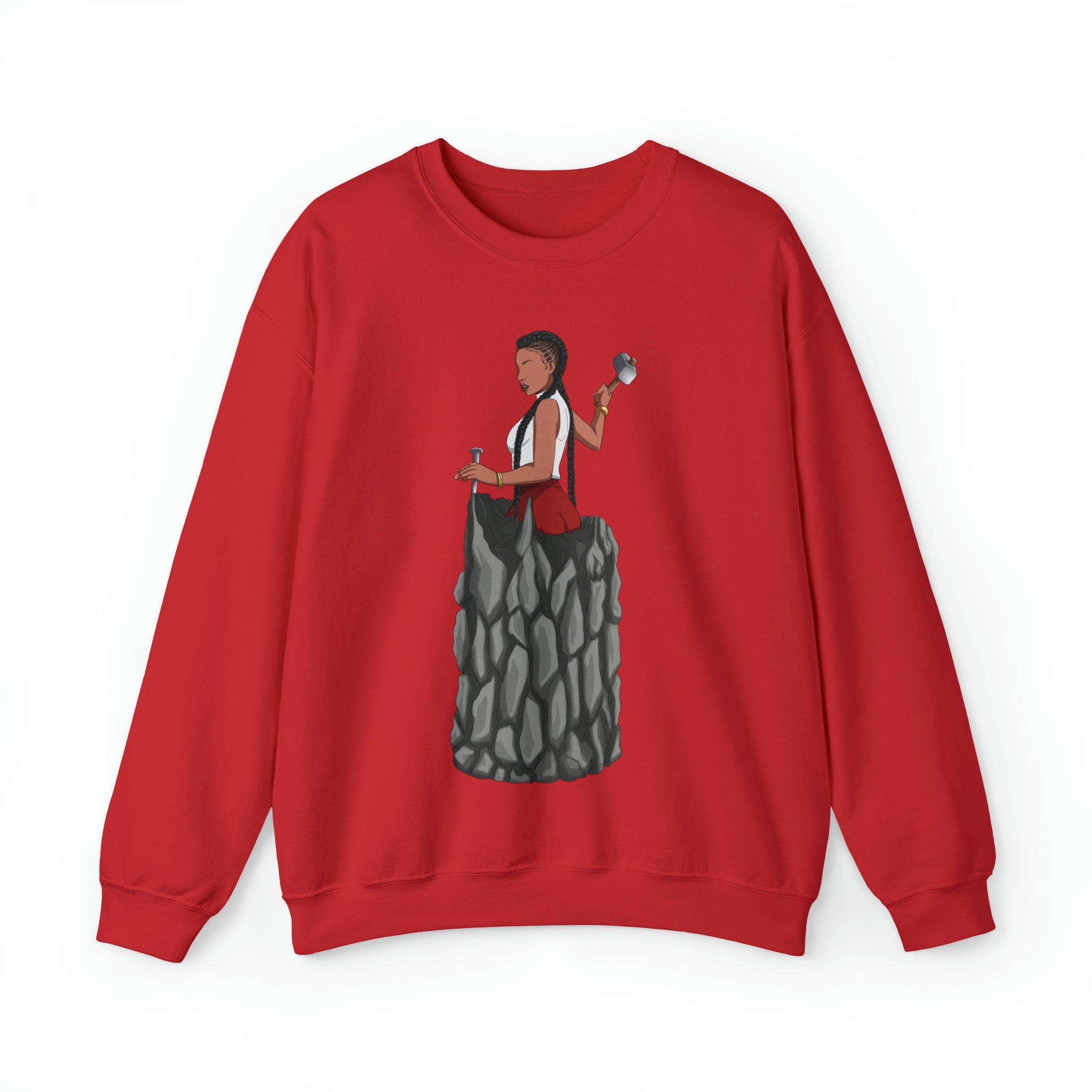 A person working hard to better his/herself - Self-Made Sweatshirt Heavy Blend™ Crewneck - woman #7 - Breakthrough Collection