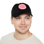 A person working hard to better his/herself - Self-Made Entrepreneur Hat with Leather Patch (Round) - Breakthrough Collection