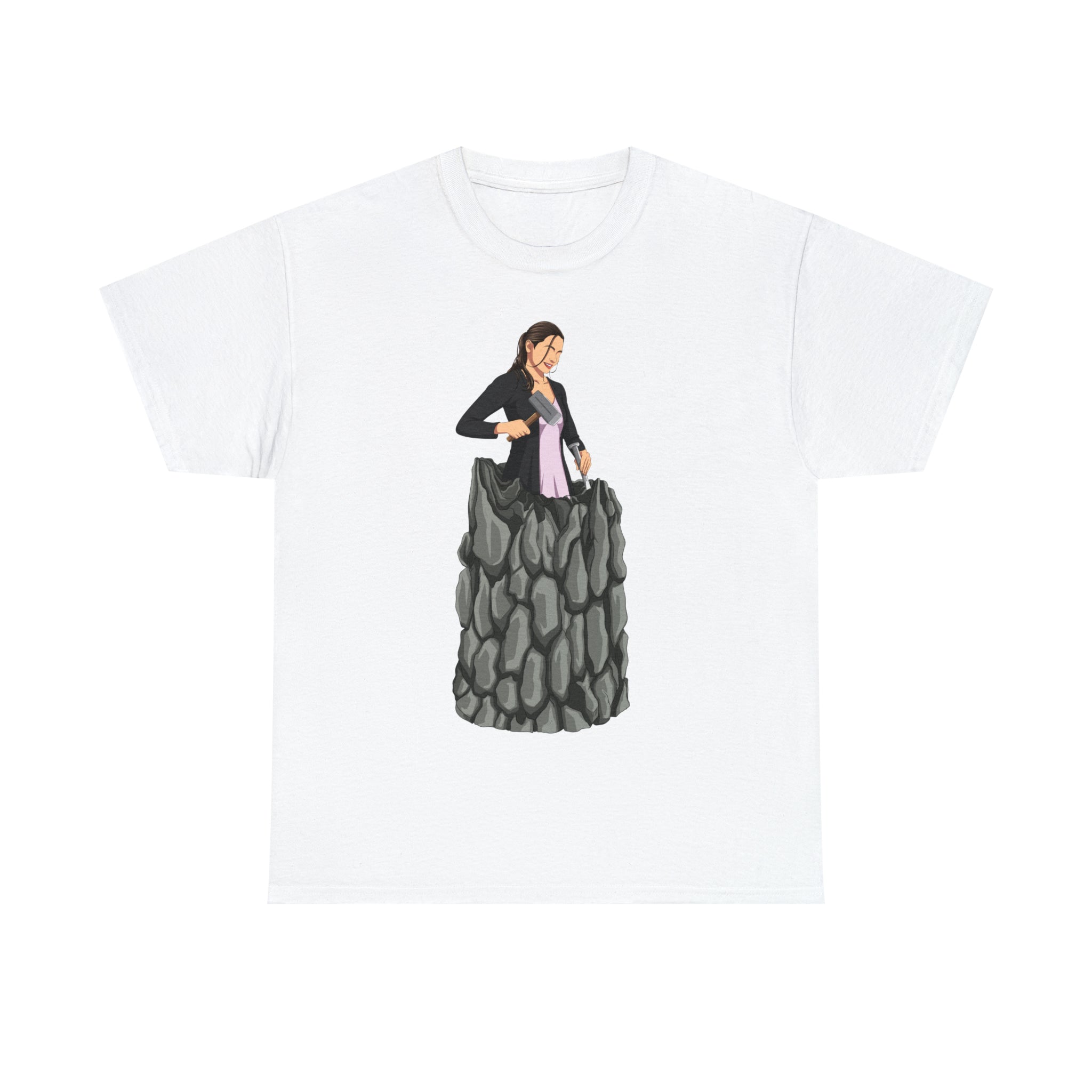 A person working hard to better his/herself - Heavy Cotton Self-Made T-shirt - self-made woman #8 - Breakthrough Collection