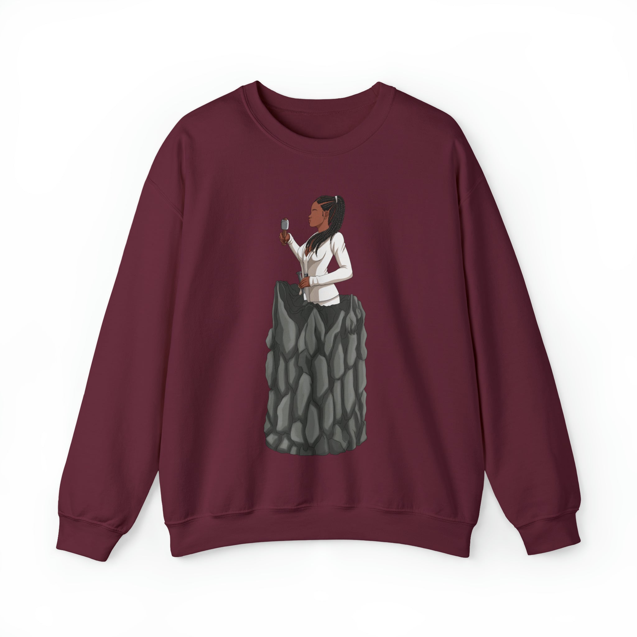A person working hard to better his/herself - Self-Made Sweatshirt Heavy Blend™ Crewneck - woman #4 -Breakthrough Collection