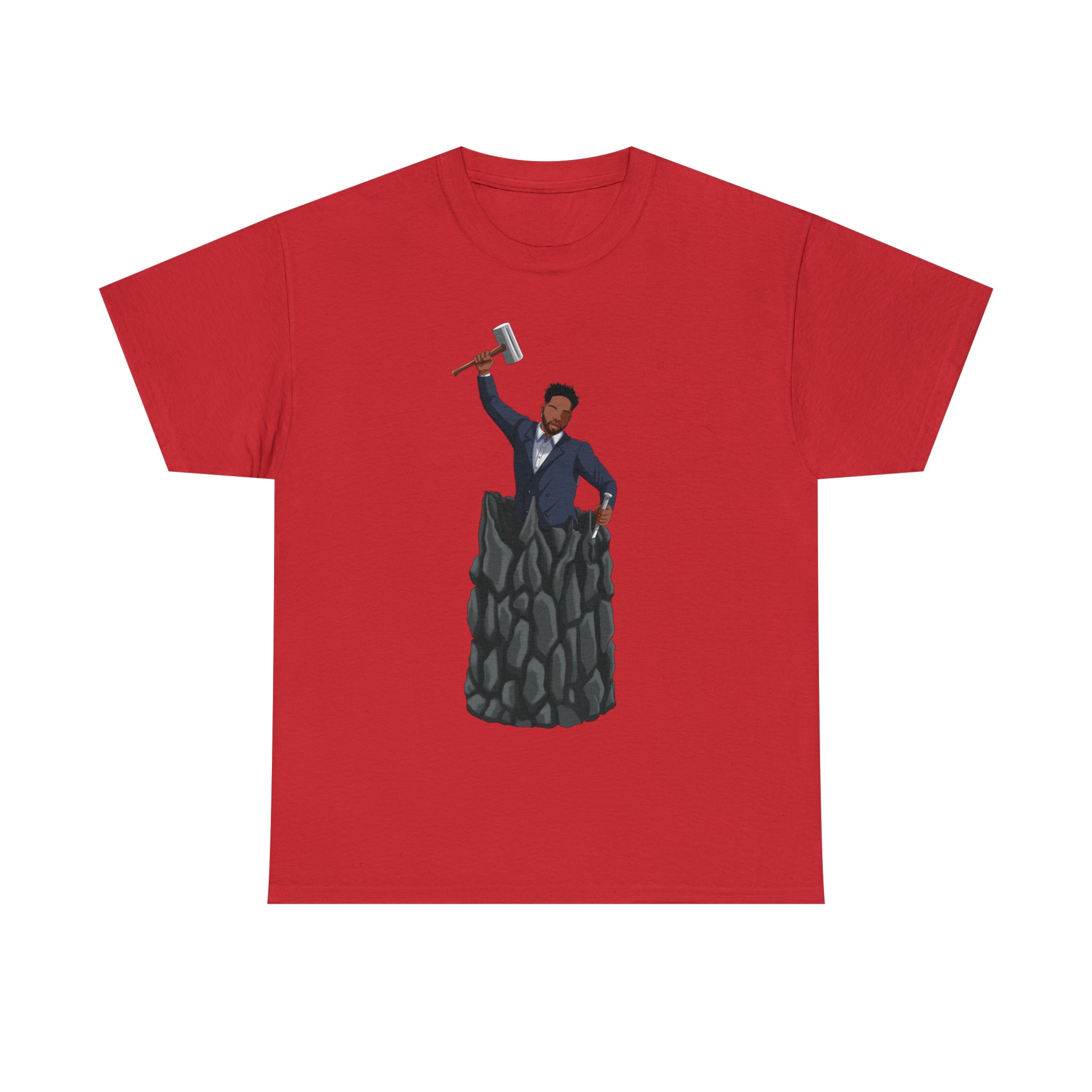 A person working hard to better his/herself - Heavy Cotton Self-Made T-shirt - Self-Made Man #1 - Breakthrough Collection