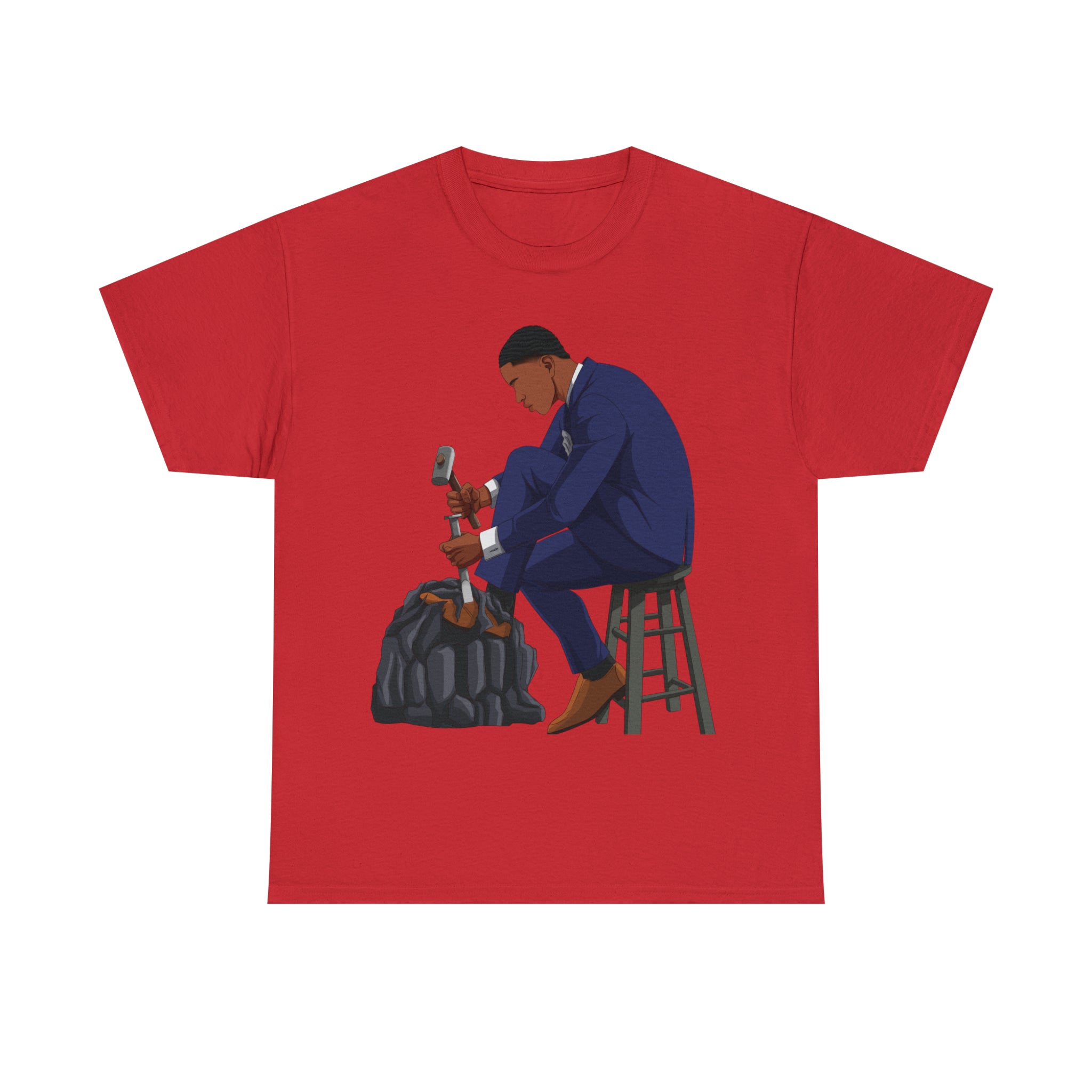 A person working hard to better his/herself - Heavy Cotton Self-Made T-shirt - Self-Made Man #11 - Breakthrough Collection
