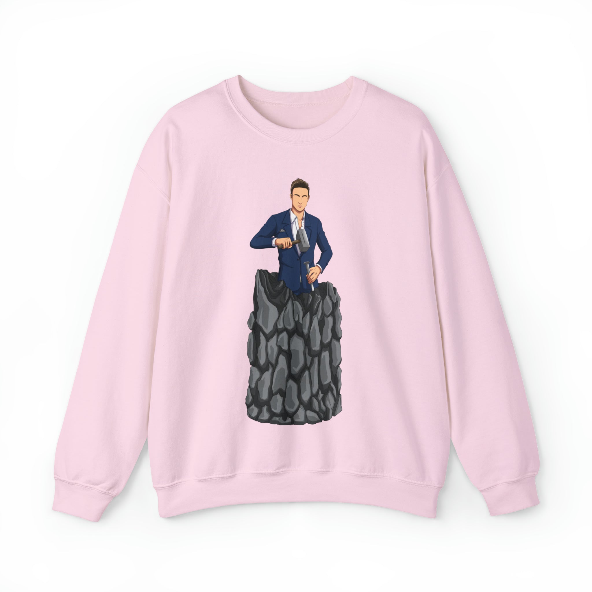 A person working hard to better his/herself - Self-Made Sweatshirt Heavy Blend™ Crewneck - Man #5 - Breakthrough Collection