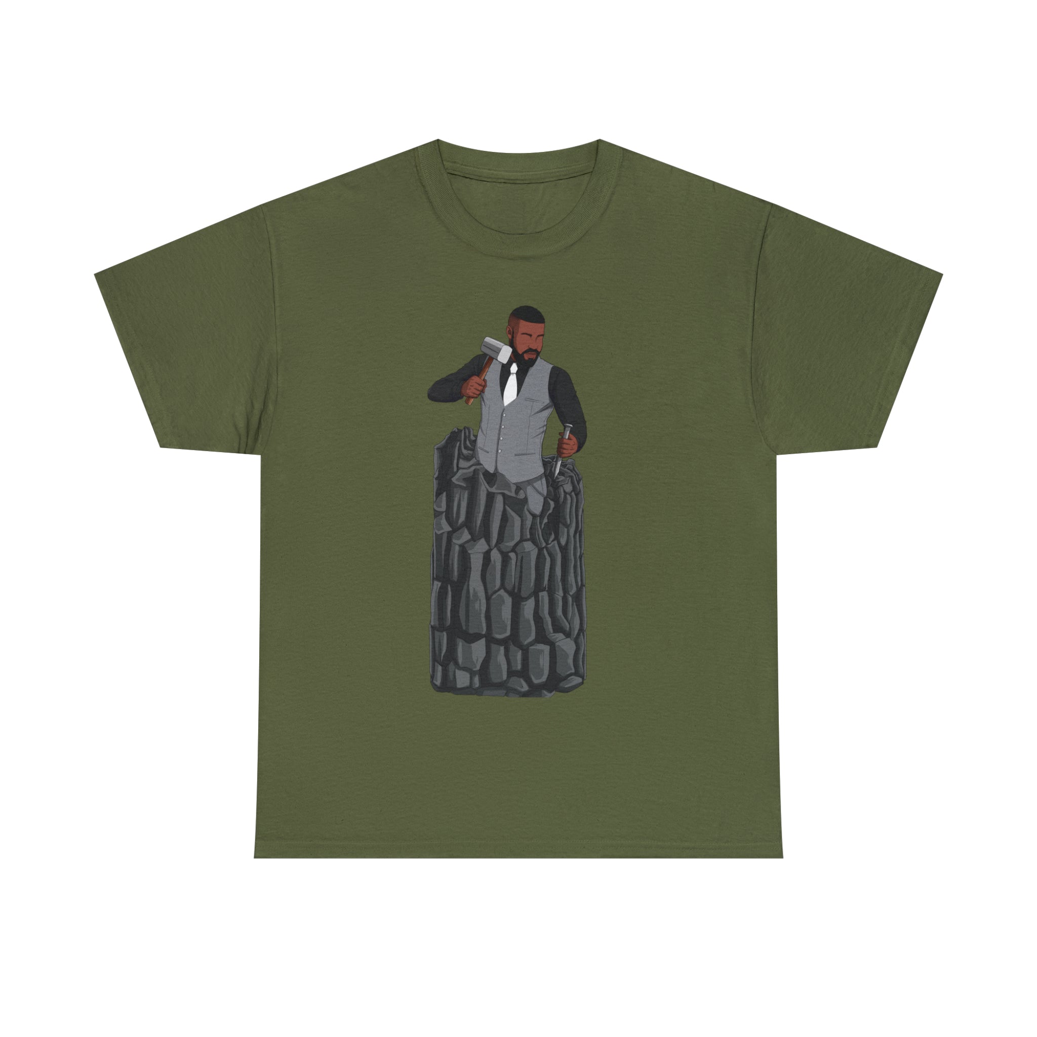 A person working hard to better his/herself - Heavy Cotton Self-Made T-shirt - Self-Made Man #6 - Breakthrough Collection