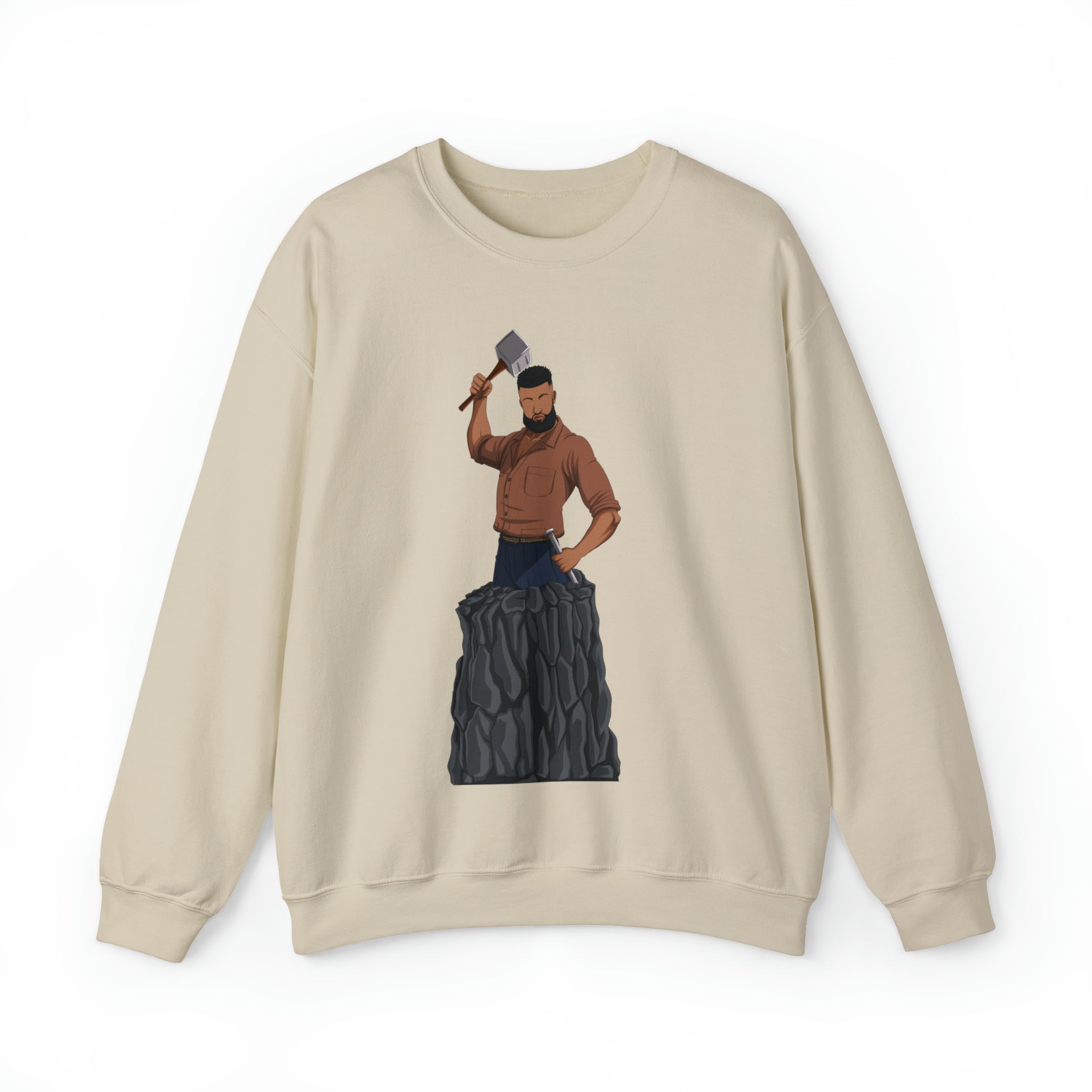 A person working hard to better his/herself - Self-Made Sweatshirt Heavy Blend™ Crewneck - Man #9 - Breakthrough Collection