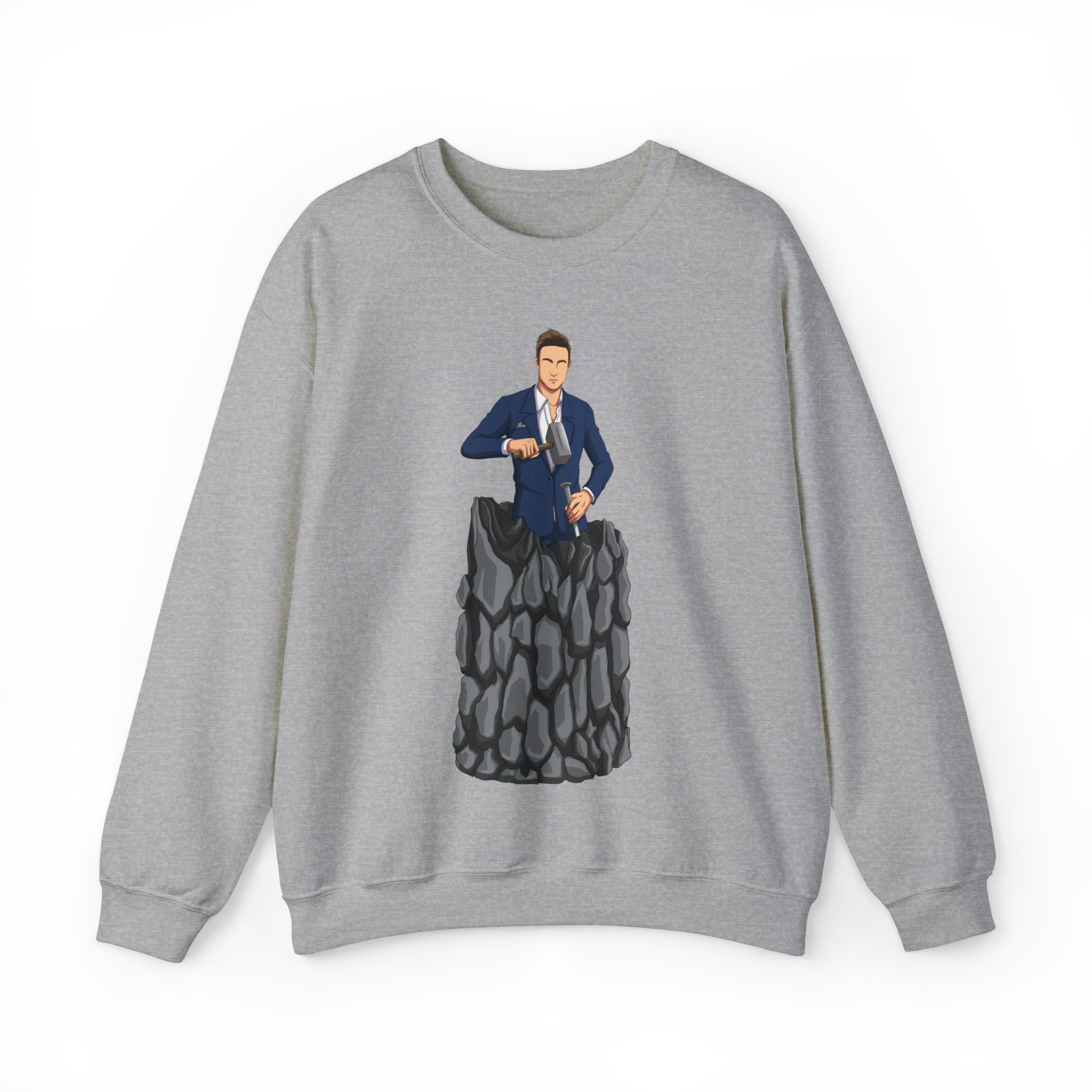 A person working hard to better his/herself - Self-Made Sweatshirt Heavy Blend™ Crewneck - Man #5 - Breakthrough Collection