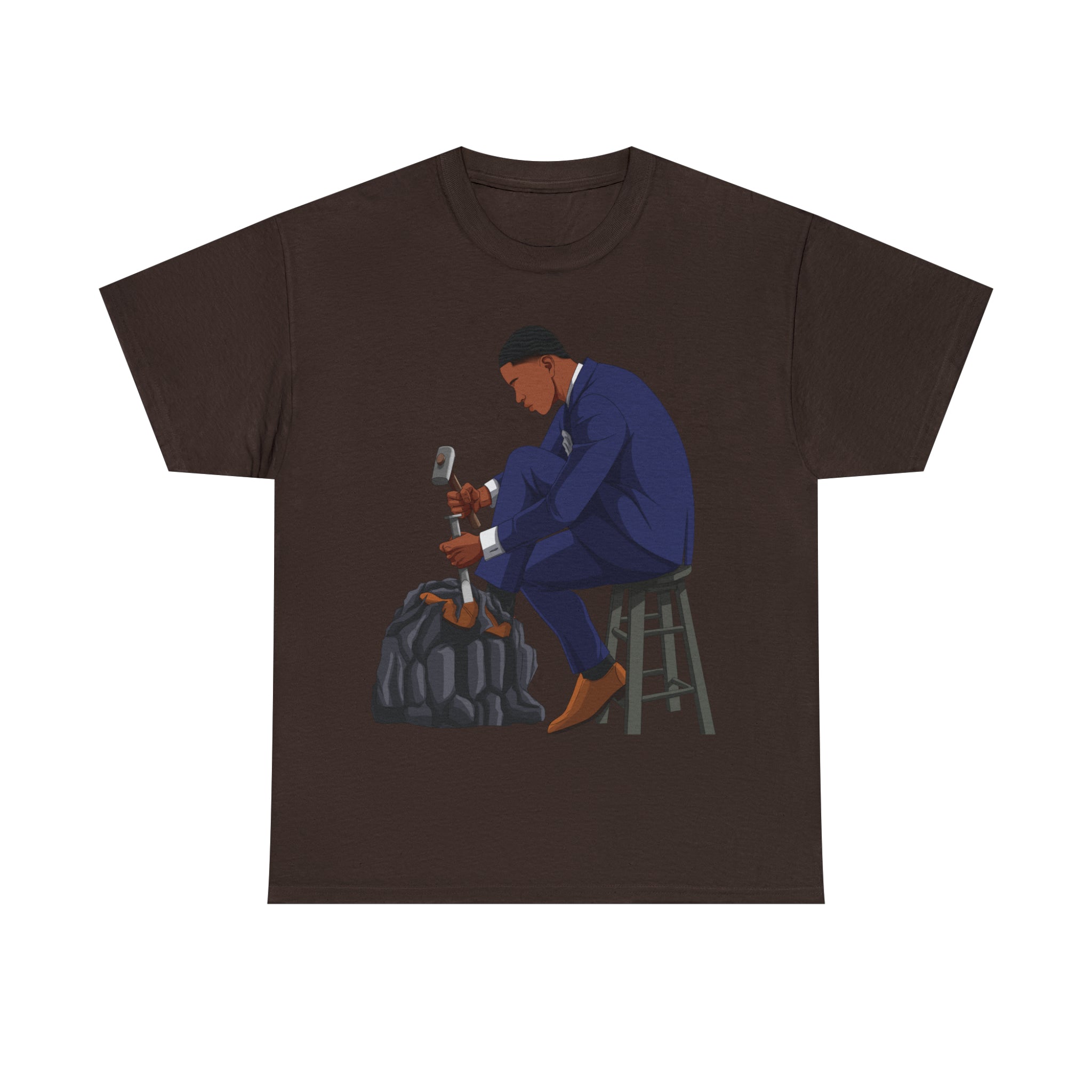 A person working hard to better his/herself - Heavy Cotton Self-Made T-shirt - Self-Made Man #11 - Breakthrough Collection