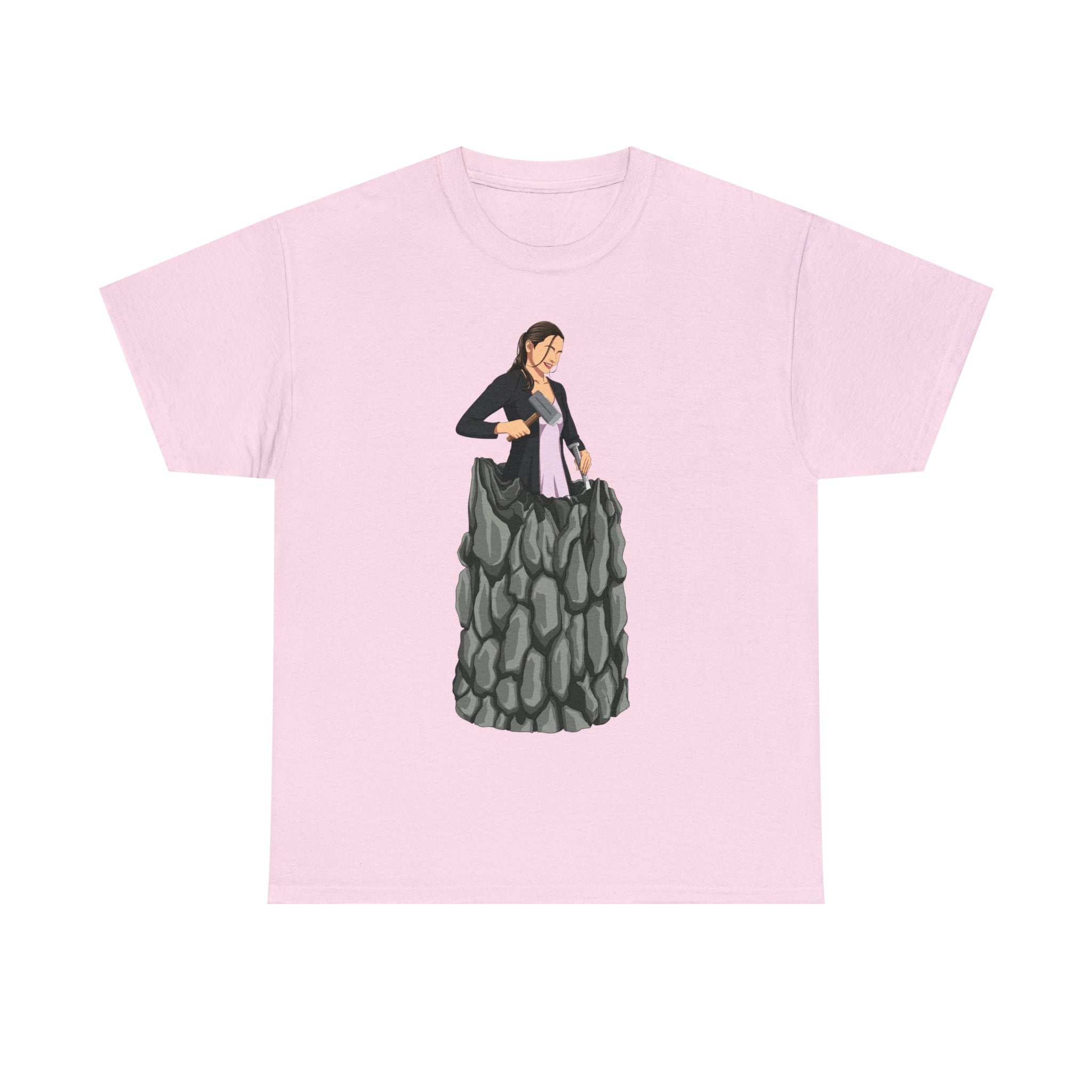 A person working hard to better his/herself - Heavy Cotton Self-Made T-shirt - self-made woman #8 - Breakthrough Collection