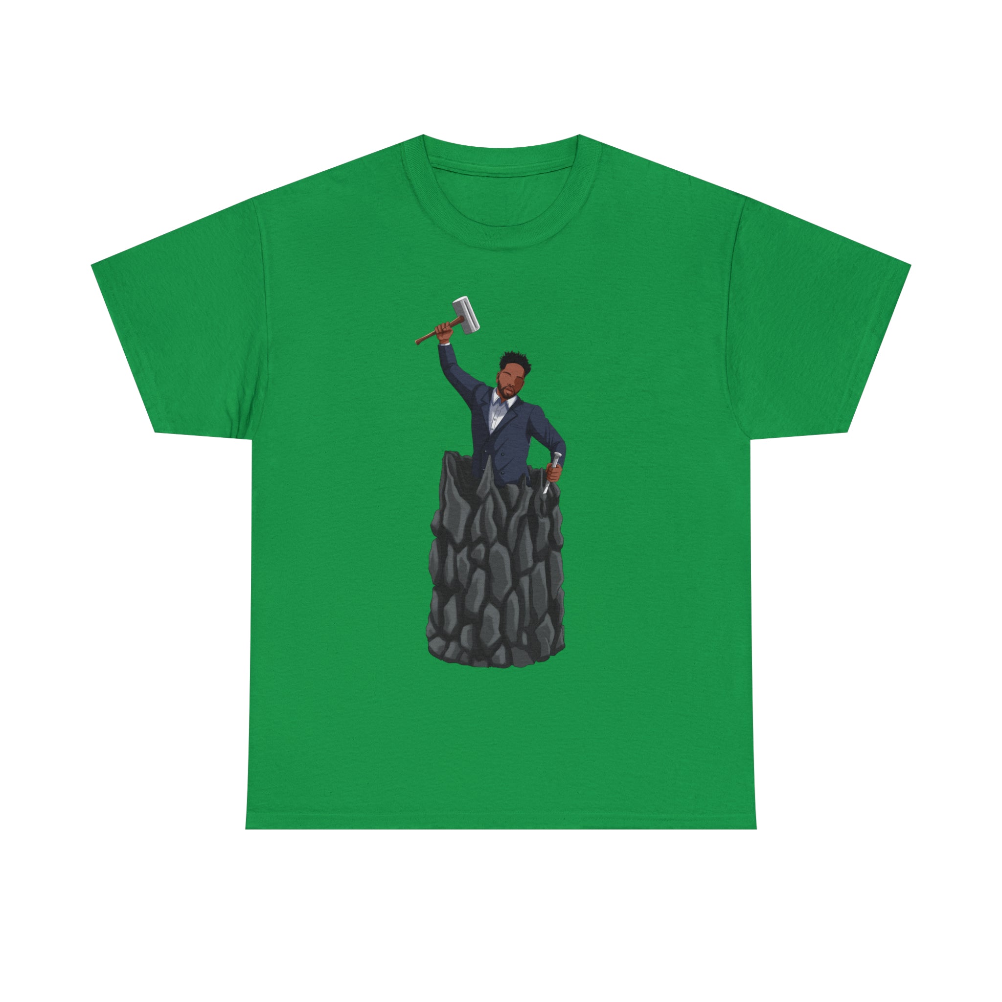 A person working hard to better his/herself - Heavy Cotton Self-Made T-shirt - Self-Made Man #1 - Breakthrough Collection
