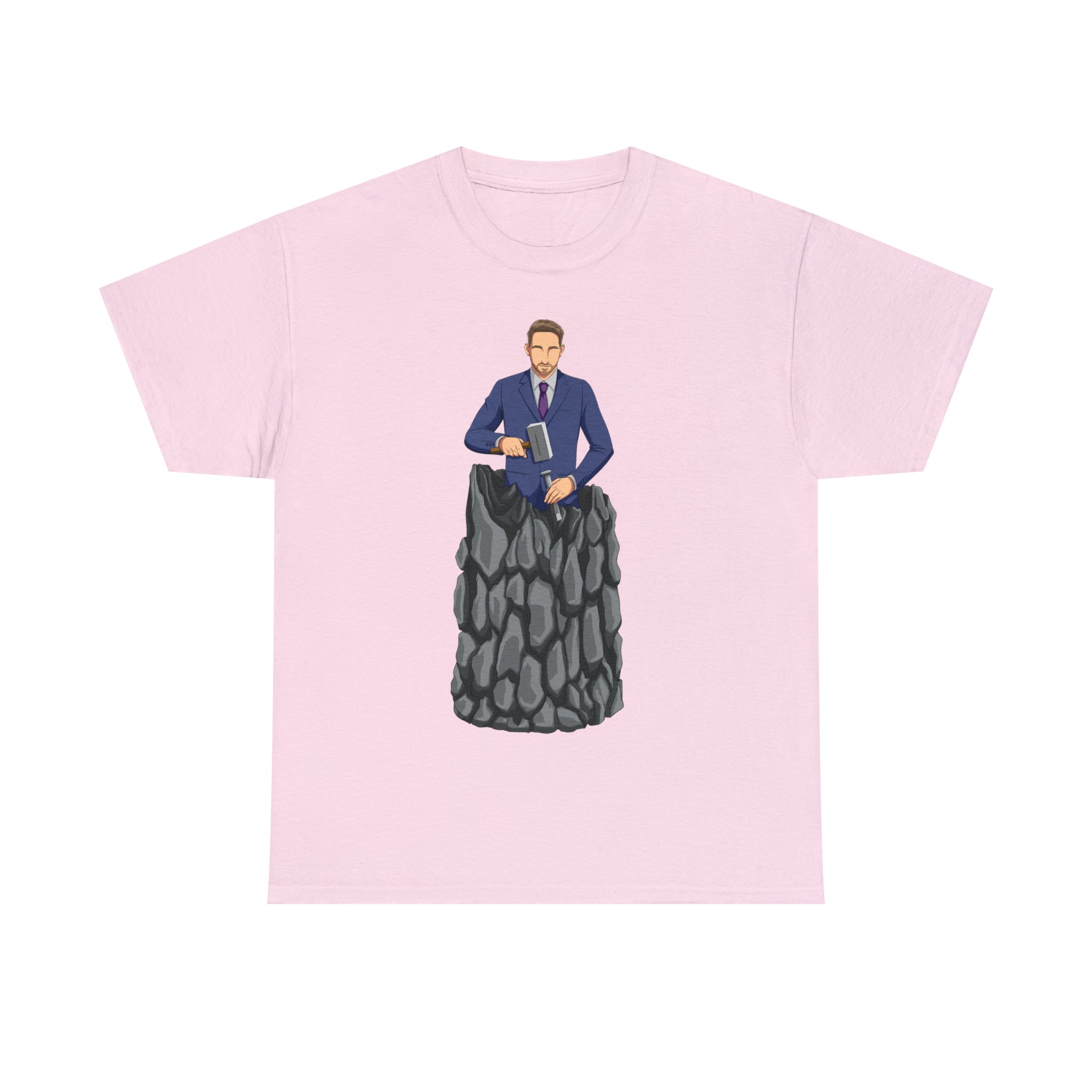 A person working hard to better his/herself - Heavy Cotton Self-Made T-shirt - Self-Made Man #8 - Breakthrough Collection