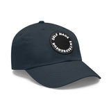 A person working hard to better his/herself - Self-Made Entrepreneur Hat with Leather Patch (Round) - Breakthrough Collection