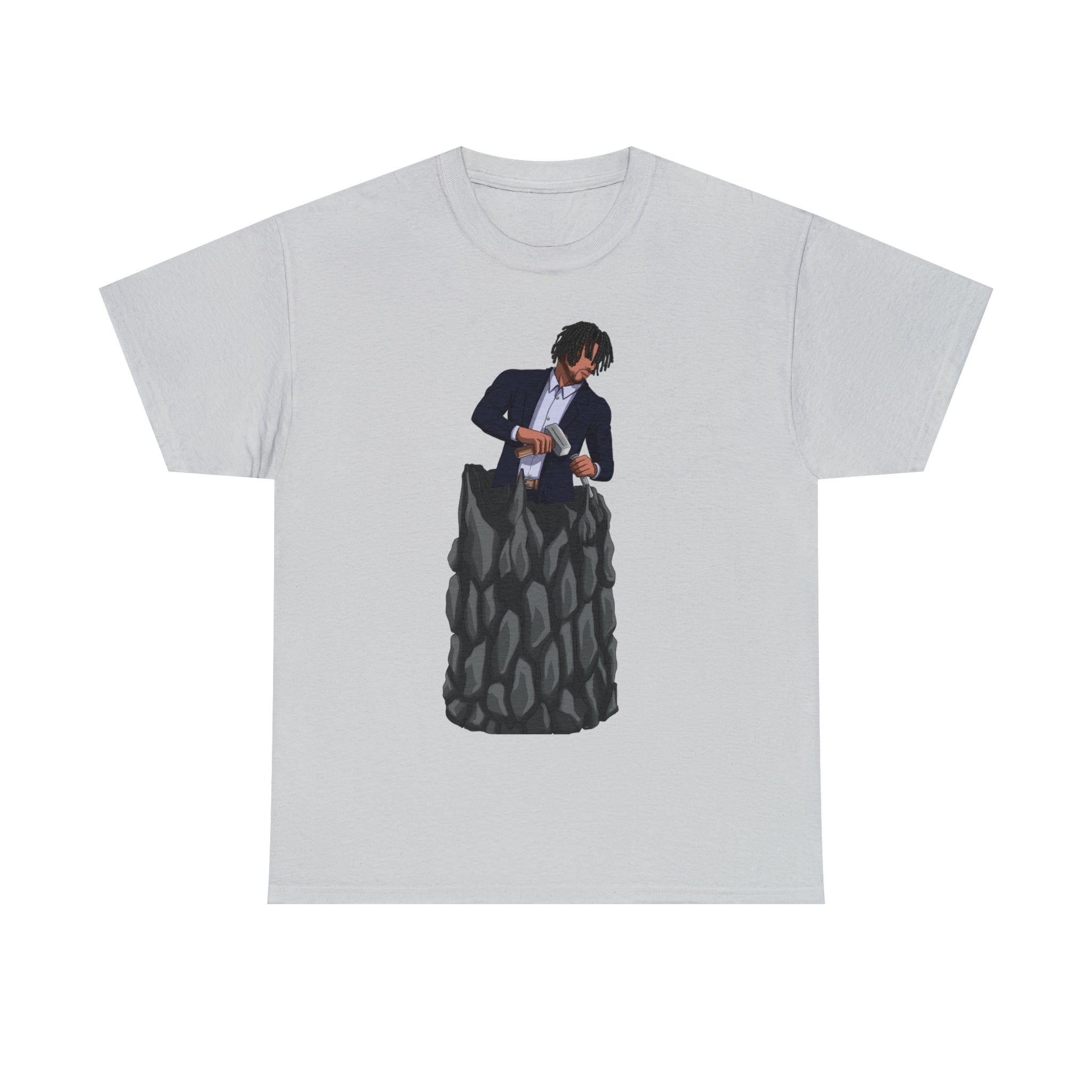 A person working hard to better his/herself - Heavy Cotton Self-Made T-shirt - Self-Made Man #4 - Breakthrough Collection