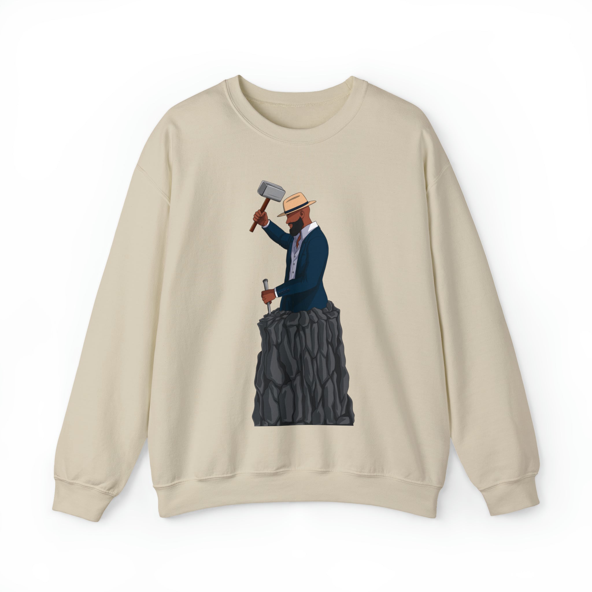A person working hard to better his/herself - Self-Made Sweatshirt Heavy Blend™ Crewneck - Man #7 - Breakthrough Collection