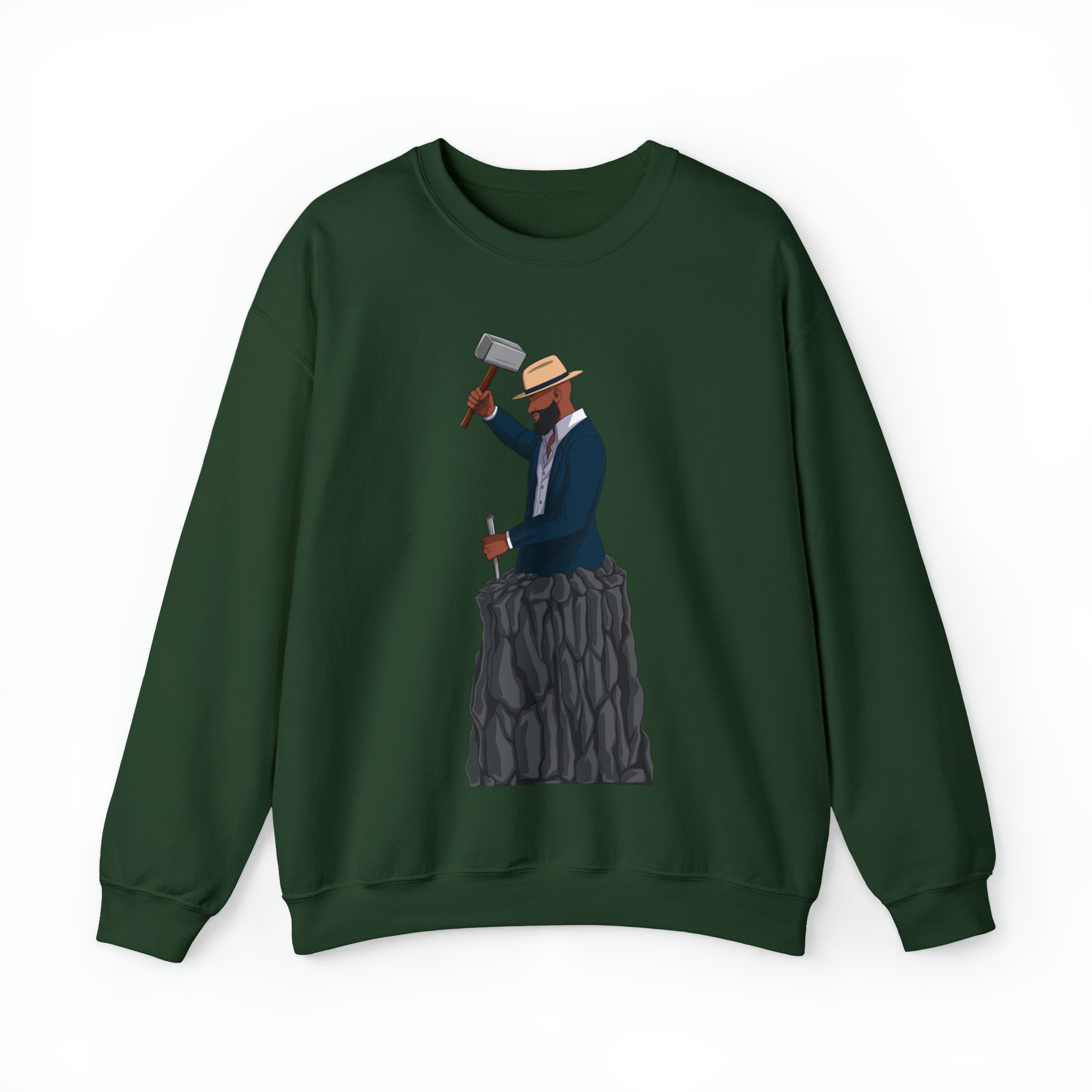 A person working hard to better his/herself - Self-Made Sweatshirt Heavy Blend™ Crewneck - Man #7 - Breakthrough Collection