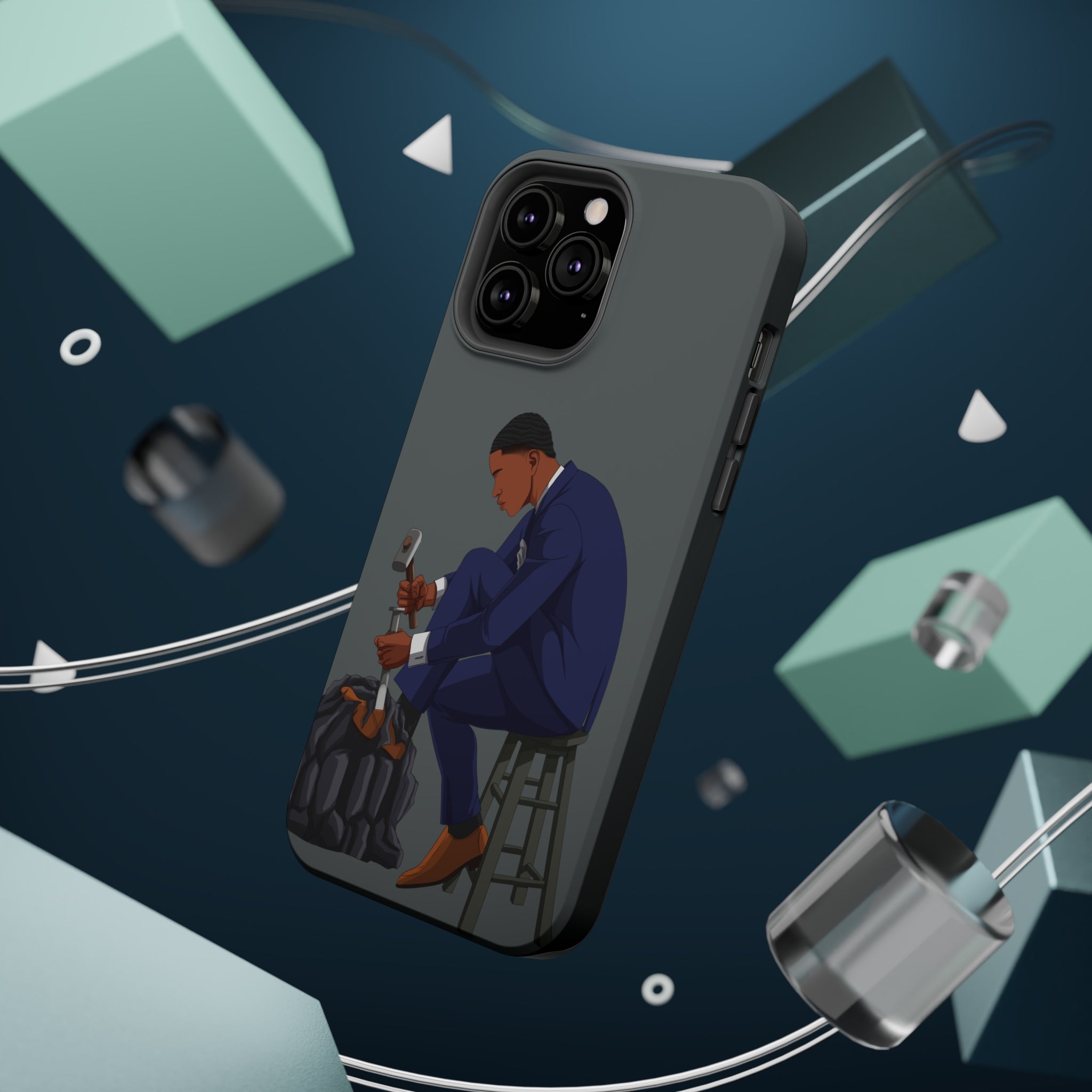 A person working hard to better his/herself - MagSafe Tough Case - Self-Made Man #11 - Breakthrough Collection