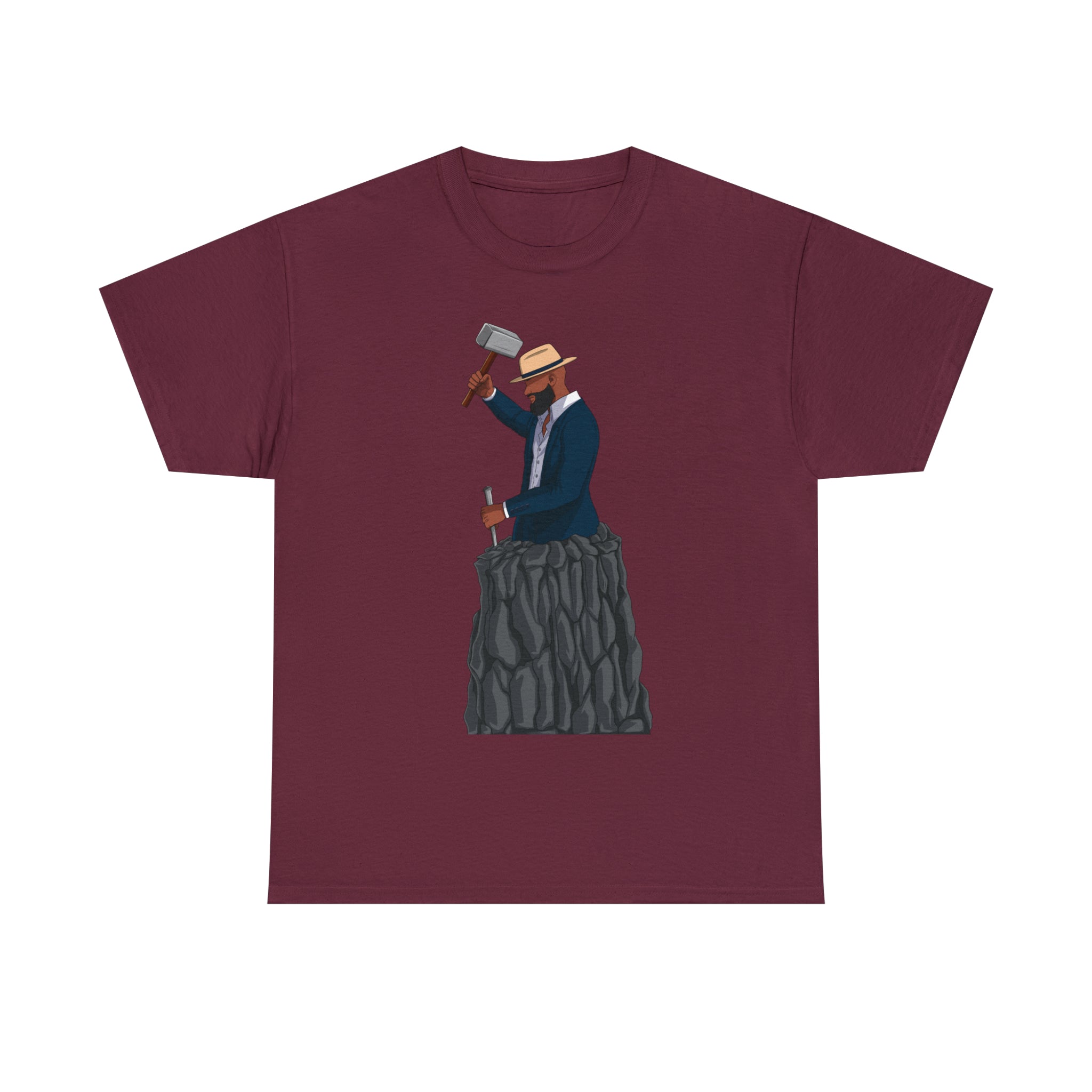 A person working hard to better his/herself - Heavy Cotton Self-Made T-shirt - Self-Made Man #7 - Breakthrough Collection