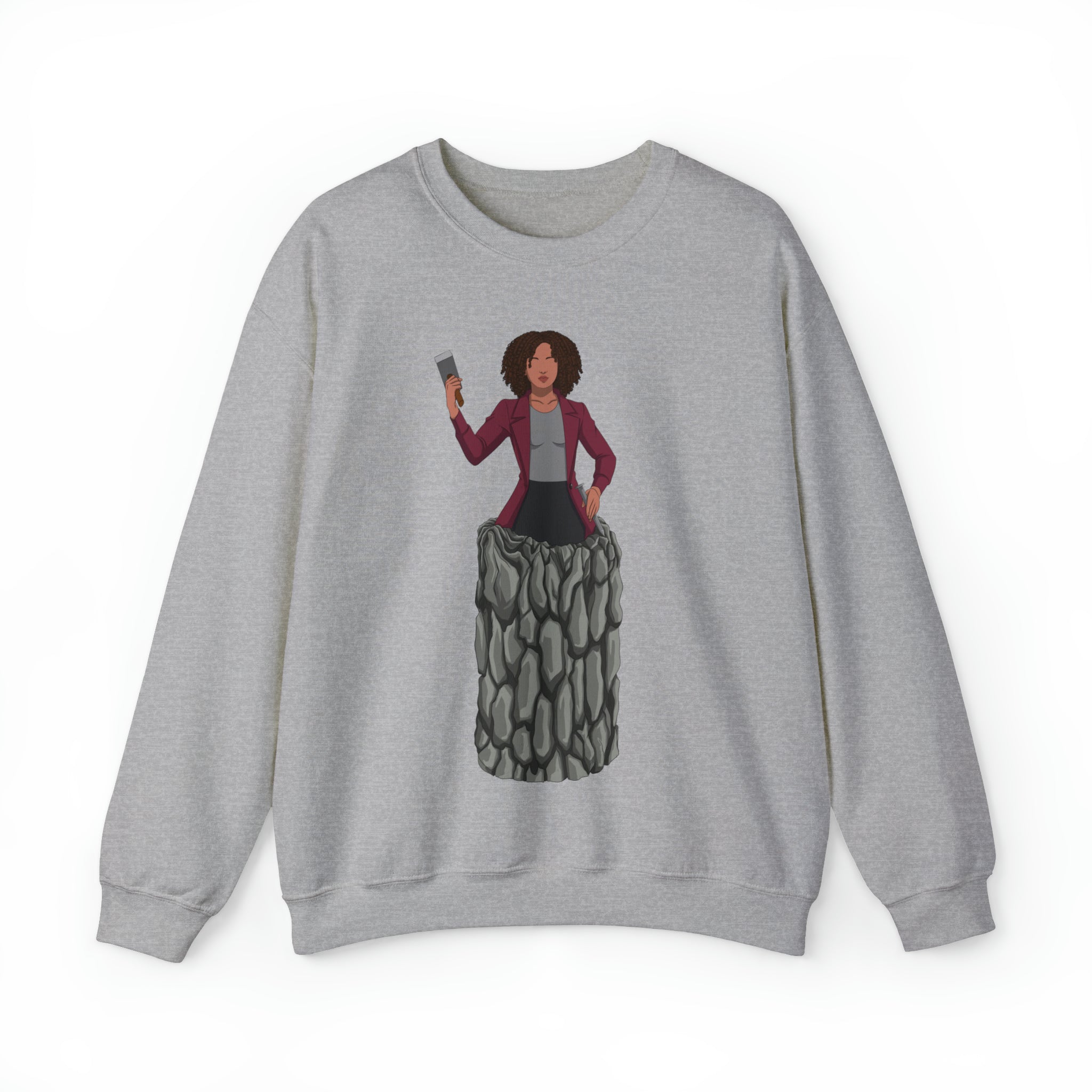 A person working hard to better his/herself - Heavy Blend™ Crewneck Sweatshirt - Woman #15 - Breakthrough Collection