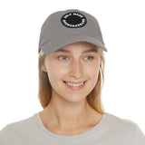 A person working hard to better his/herself - Self-Made Entrepreneur Hat with Leather Patch (Round) - Breakthrough Collection