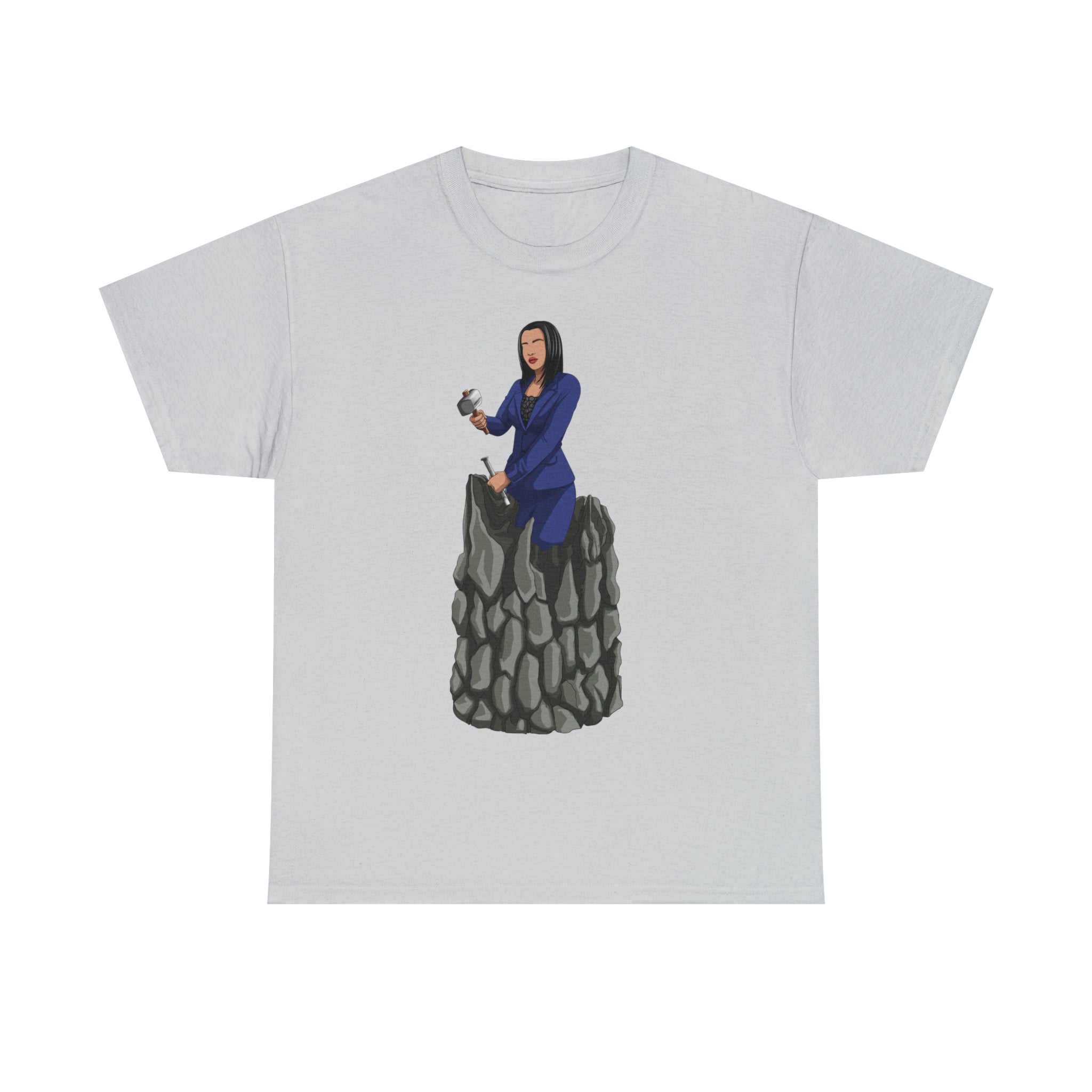 A person working hard to better his/herself - Heavy Cotton Self-Made T-shirt - self-made woman #2 - Breakthrough Collection