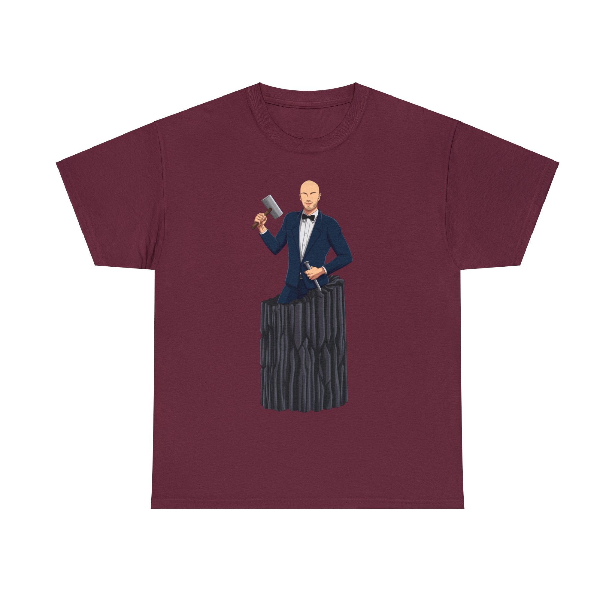 A person working hard to better his/herself - Heavy Cotton Self-Made T-shirt - Man #16