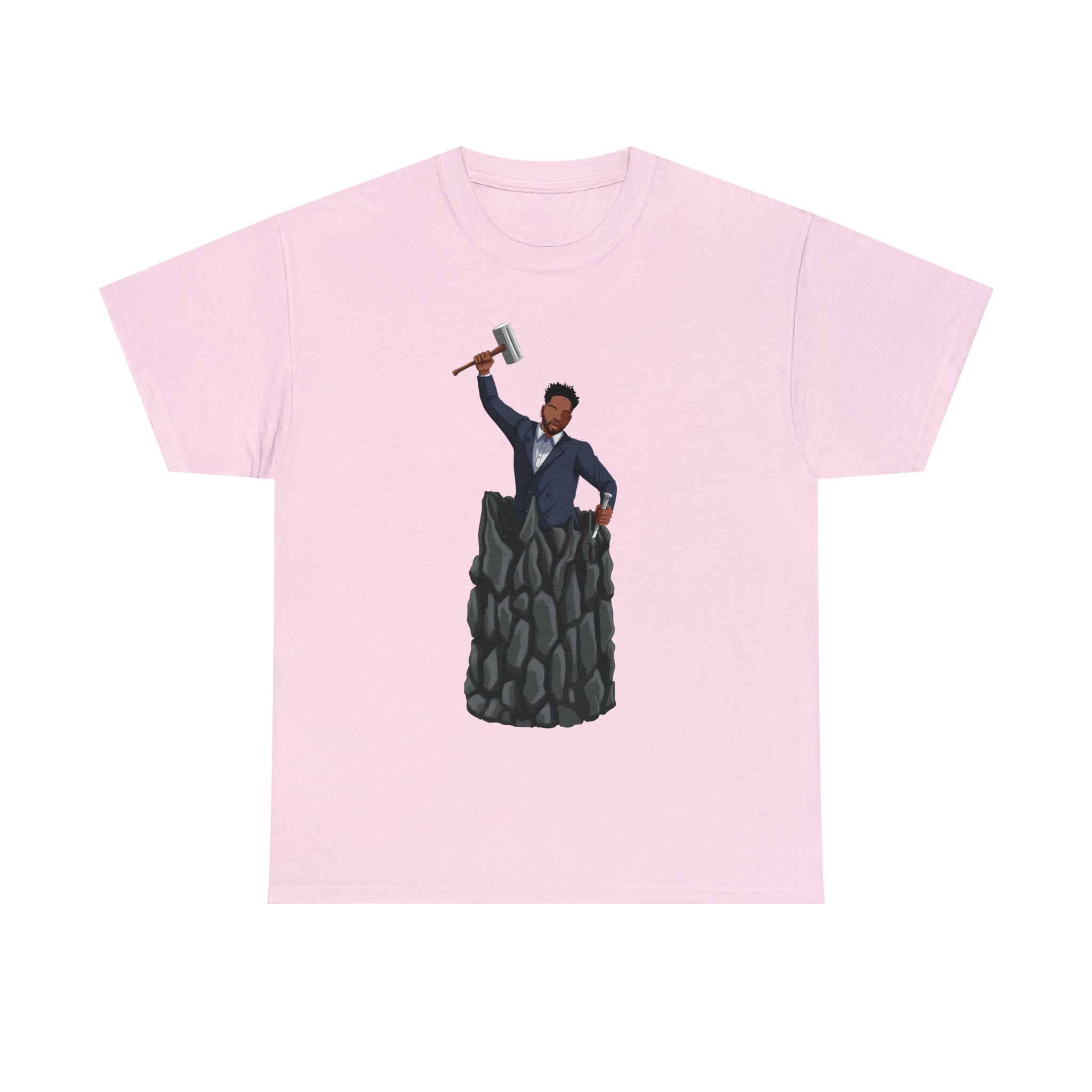 A person working hard to better his/herself - Heavy Cotton Self-Made T-shirt - Self-Made Man #1 - Breakthrough Collection